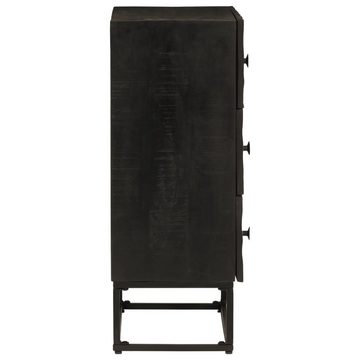 vidaXL Fächerschrank Kommode Schwarz 55x30x76 cm Massivholz Mango und Eisen