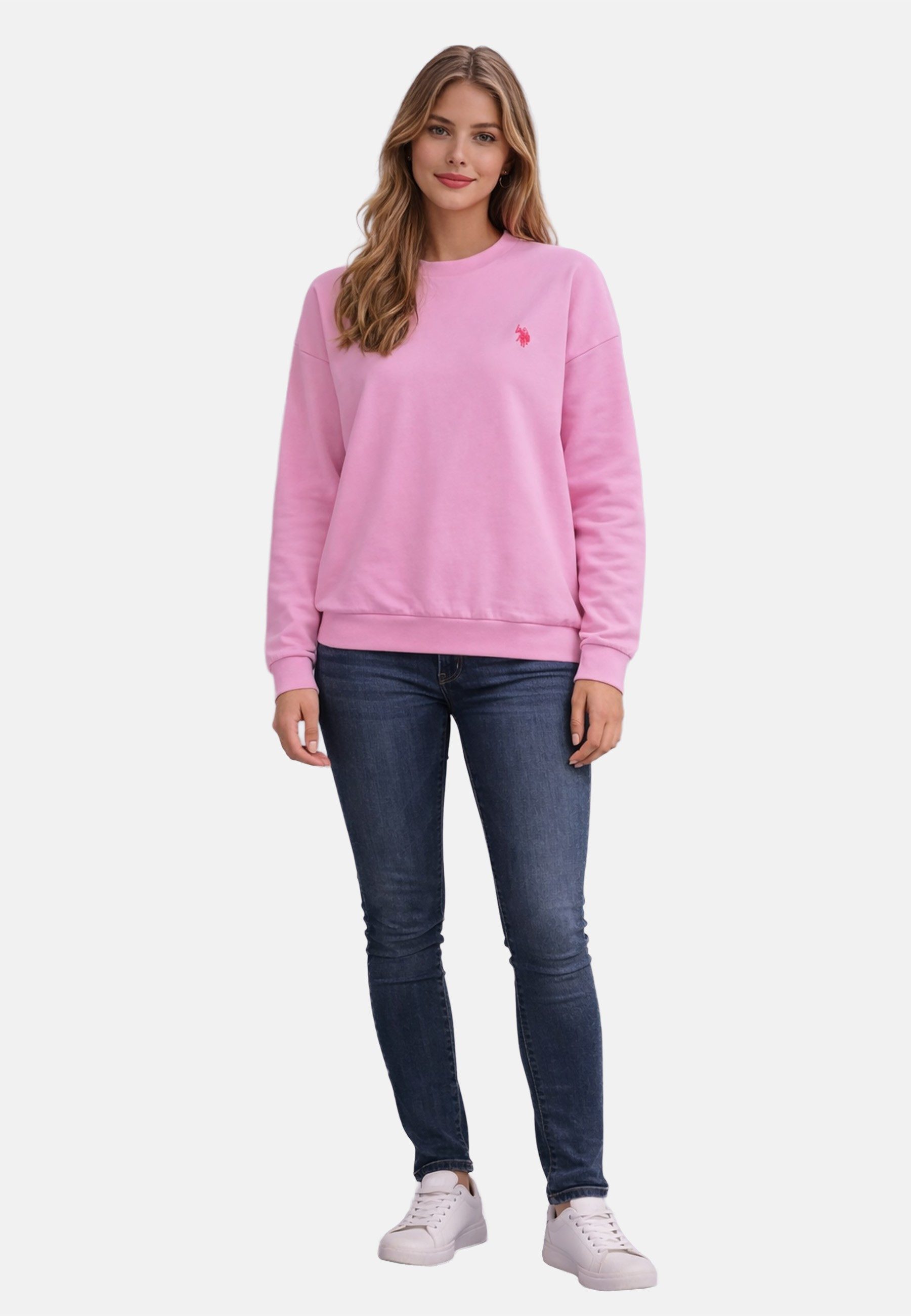 U.S. Polo Assn. Sweatshirt USKalatine Pullover Rundhals – Baumwollmix Sweater Weicher Rundhalspullover mit Stretch und Logo-Stickerei