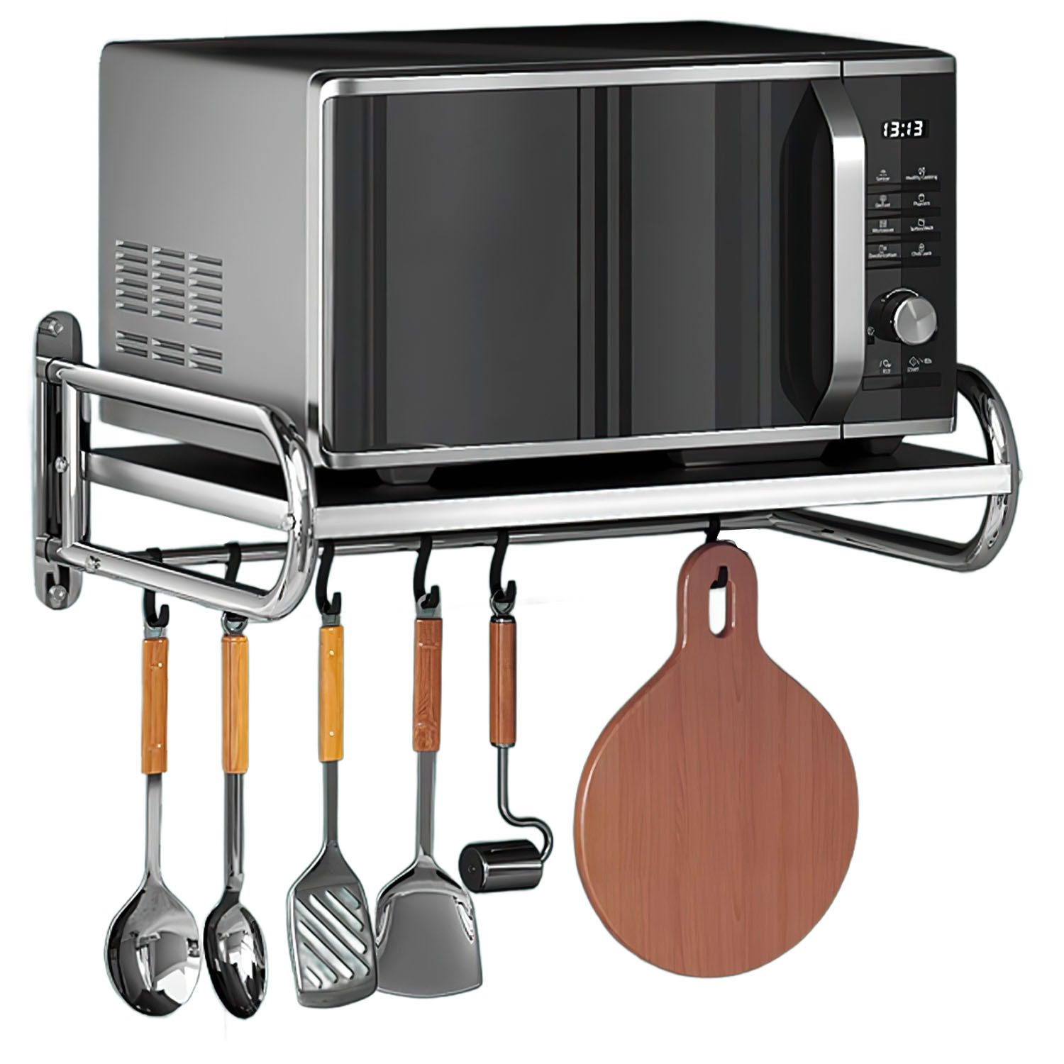 HEYHIPPO Wandregal Wandmontierte Mikrowellenhalterung aus Edelstahl für die günstig online kaufen