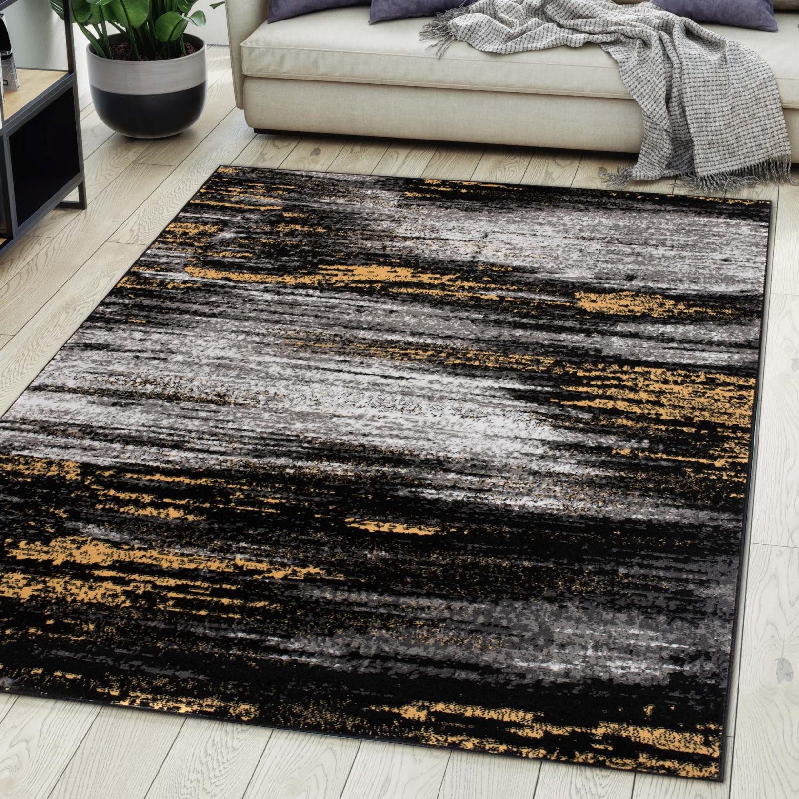 Mazovia Designteppich Modern Abstrakt Anthrazit Grau Wohnzimmer, Schlafzimmer, Esszimmer, Fußbodenheizung – Bild 2 von 5