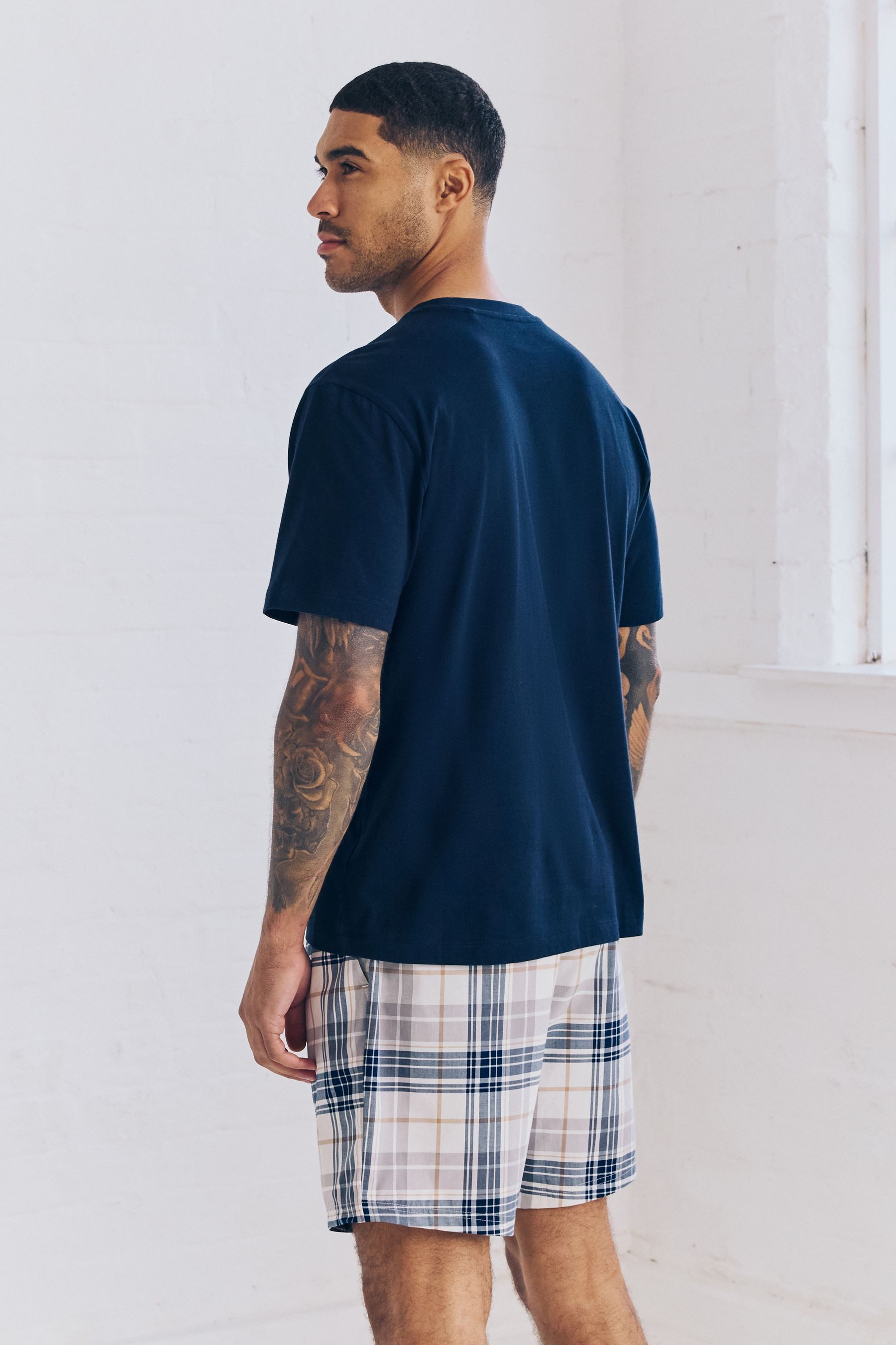 Next Pyjama Kurzer Schlafanzug aus Baumwollgewebe, günstig online kaufen