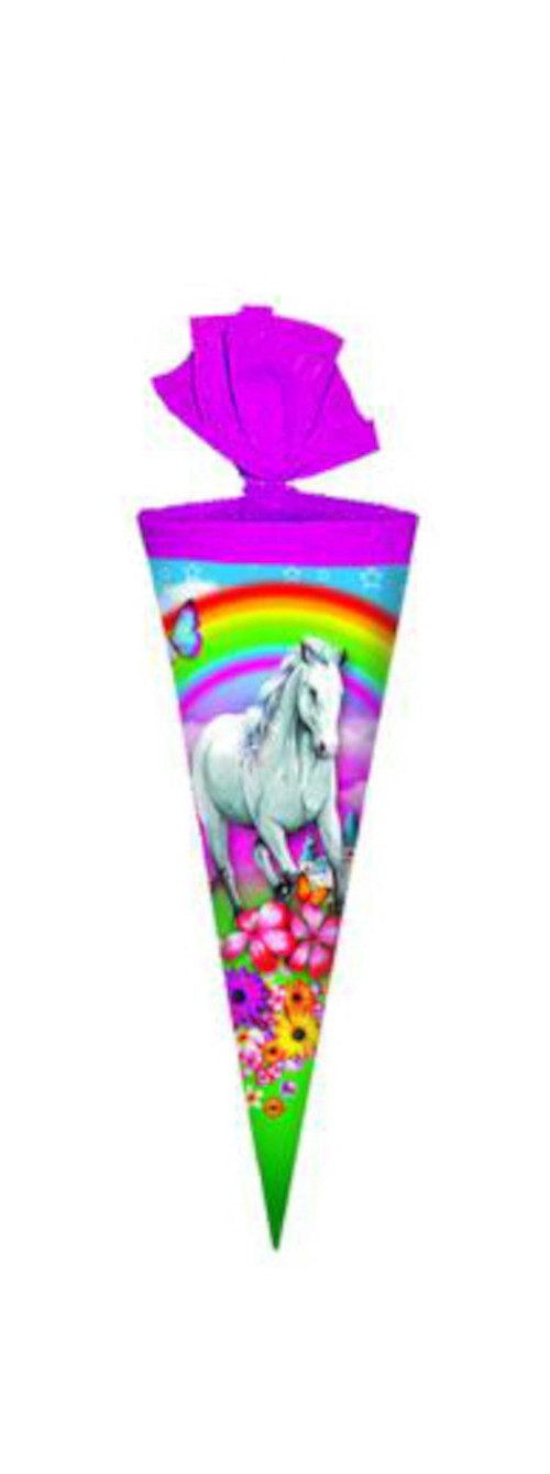 Livepac Office Schultüte Schultüte / Zuckertüte / Länge: 25cm / rund / "White Horse"