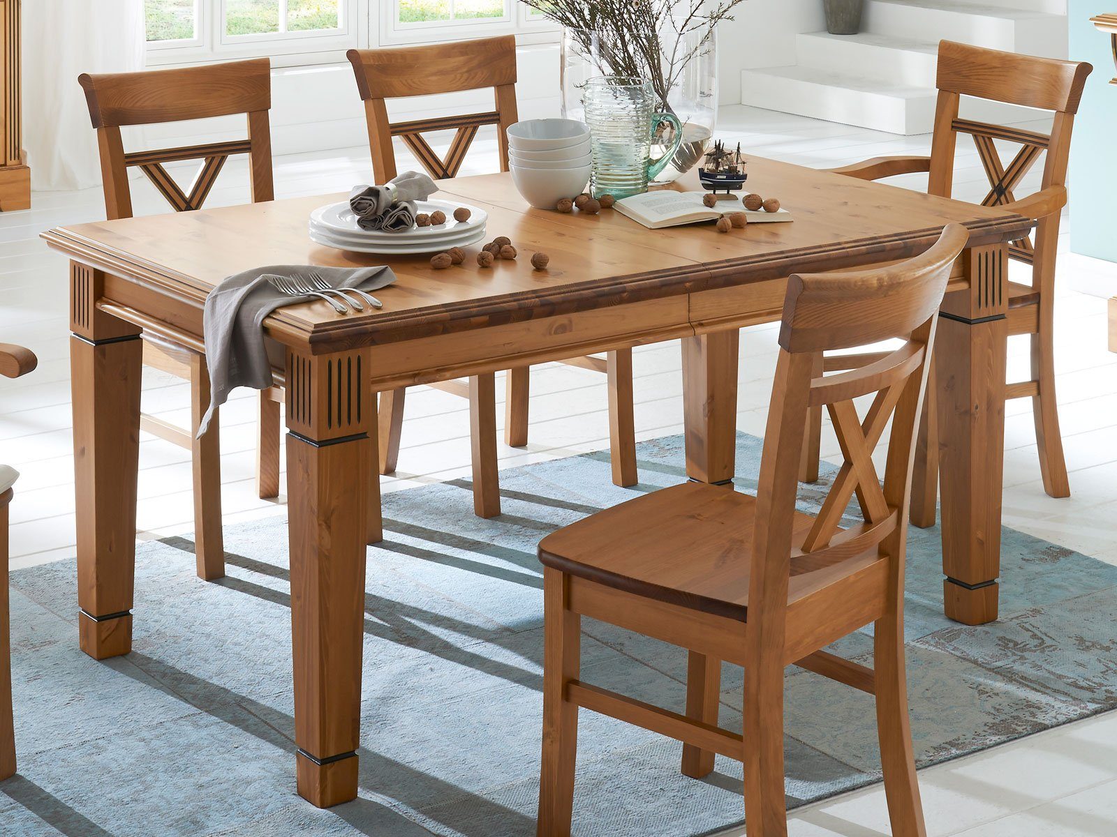 Casamia Esstisch Esstisch Esszimmer Tisch Florenz 140/160/180 x 95 cm mit/ohne Auszug
