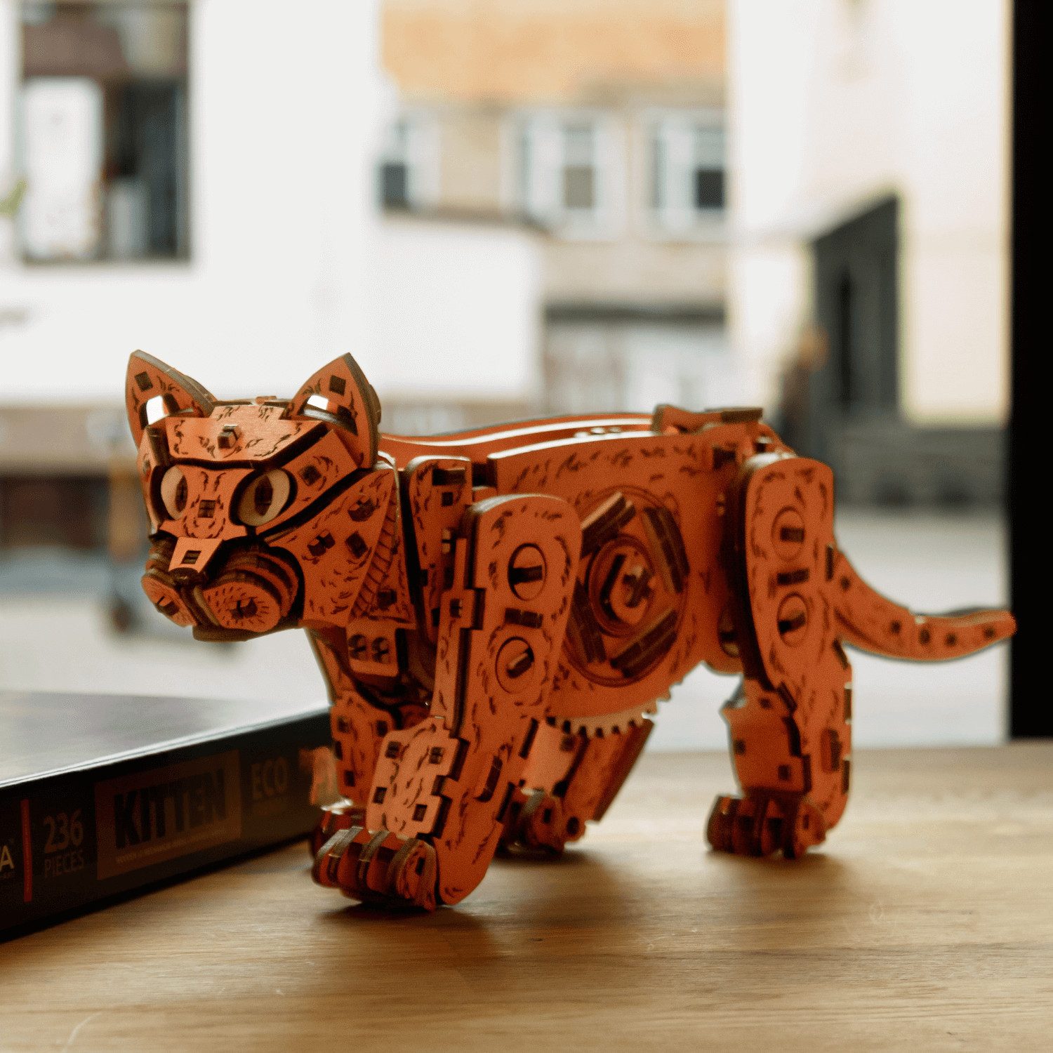 Puzzle Eco-Wood-Art Ginger Kitten Mechanisches Holzpuzzle
