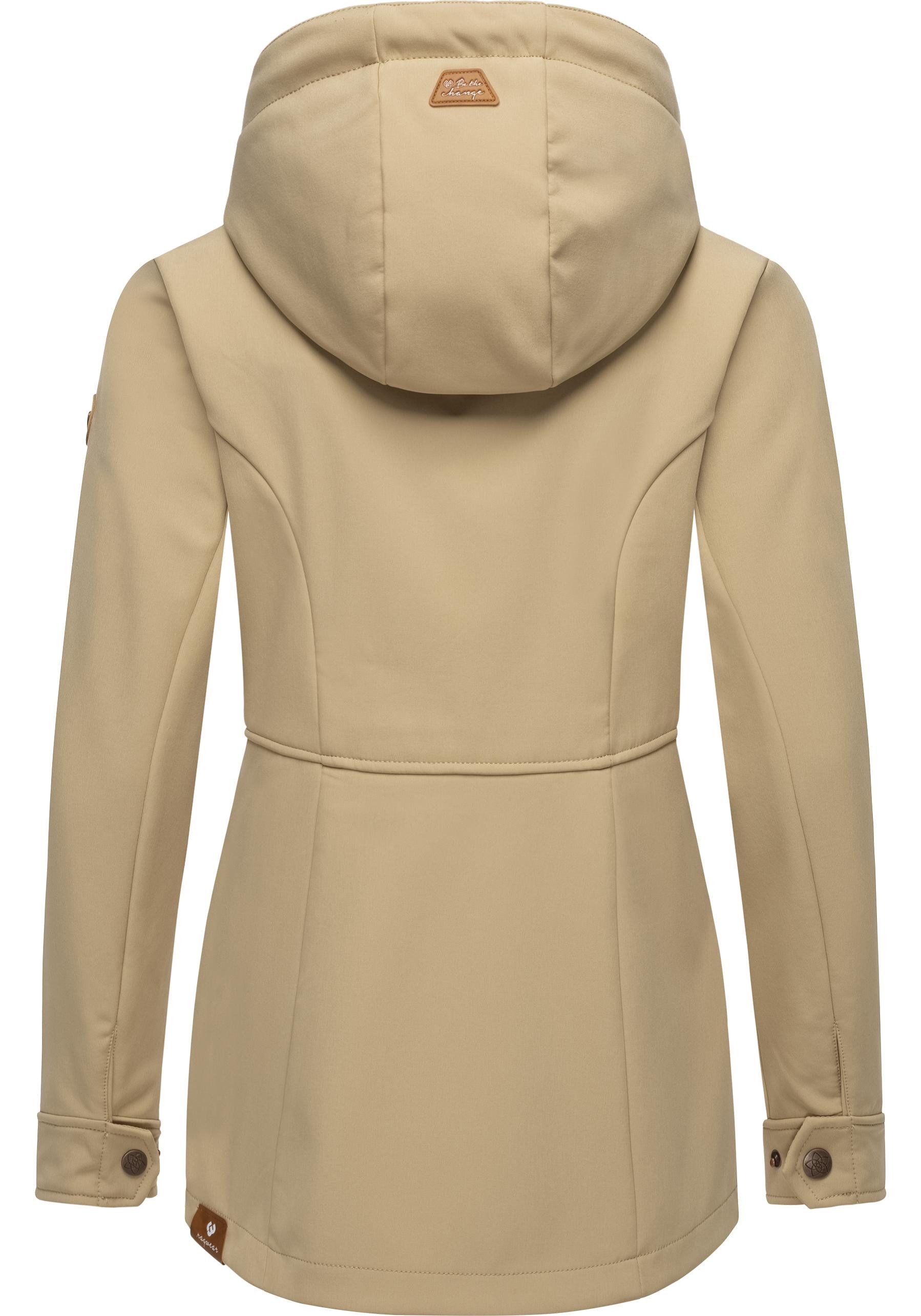 Ragwear Softshelljacke Yba sportliche Damen Outdoorjacke mit Kapuze