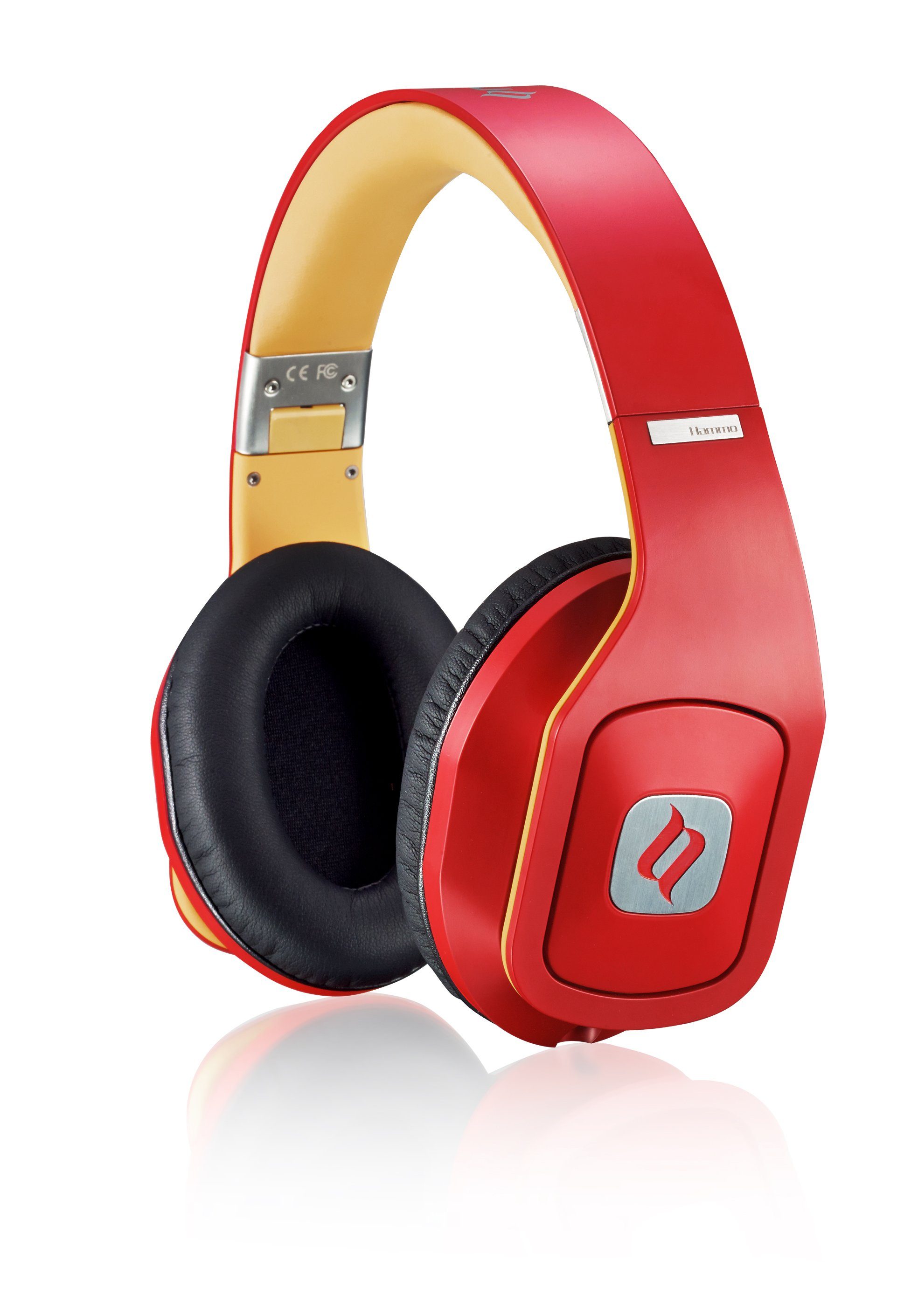 mit Hammo Farbe und Stereo (R) rot) Kopfhörer Noontec Over-Ear-Kopfhörer Poppstar Mikrofon MF3118 (kabelgebunden, Funktionstaste,
