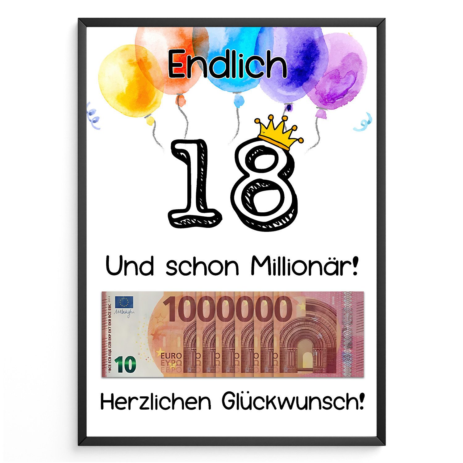 Tigerlino Poster Geldgeschenk 18. Geburtstag Jungen Mädchen Geburtstagsgesc günstig online kaufen