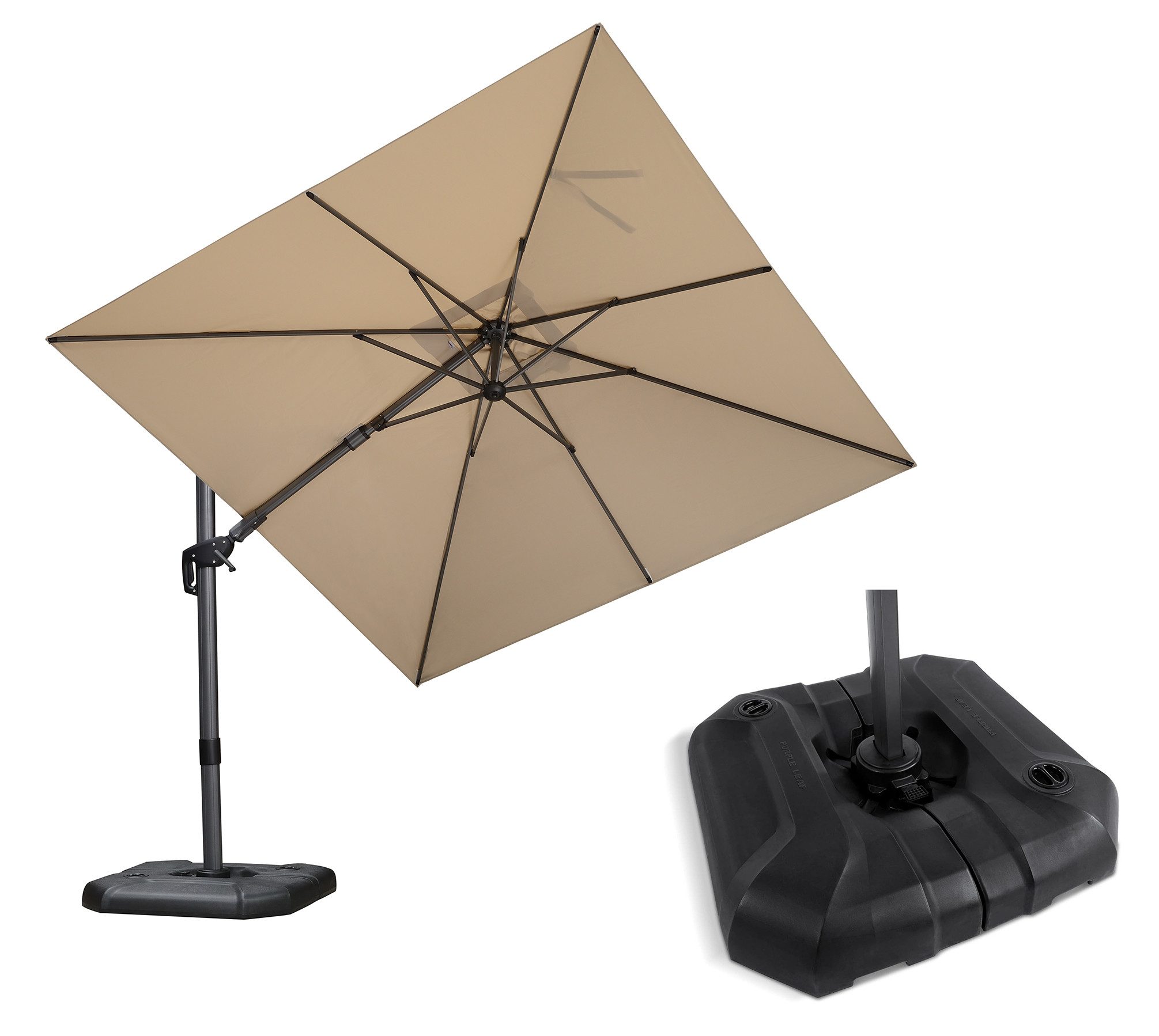 PURPLE LEAF Ampelschirm Quadratischer, Neigbarer Sonnenschirm günstig online kaufen