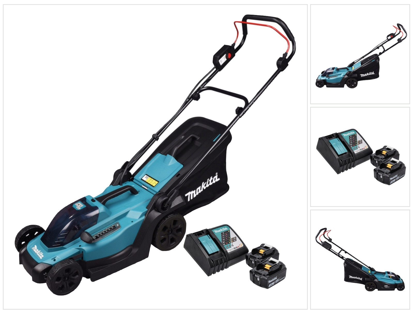 Makita Akkurasenmäher DLM 330 RF2 Akku Rasenmäher 18 V 33 cm 30 l + 2x Akku 3,0 Ah + Ladege