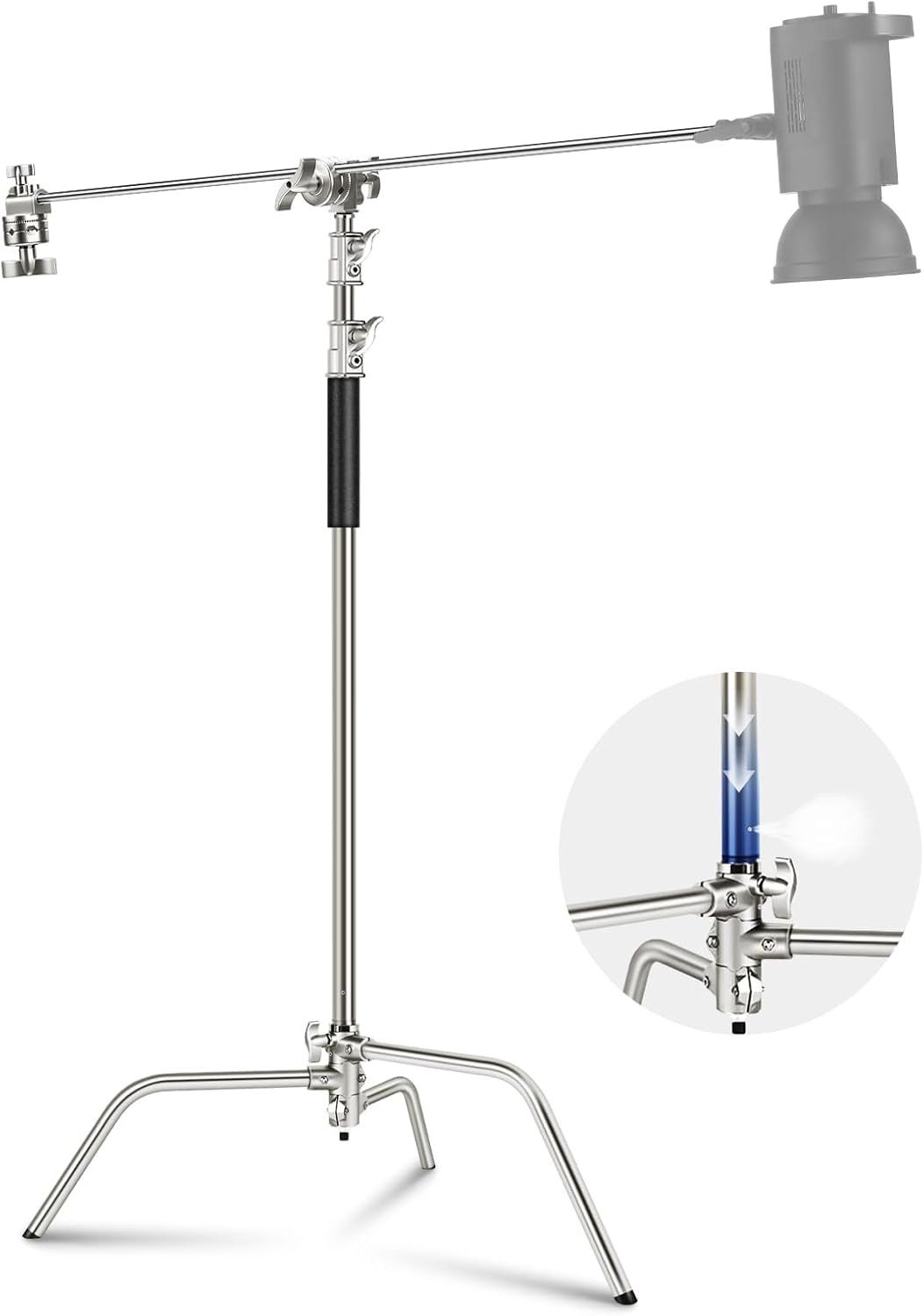 Neewer SC320AC C-Stativ Pro 320cm, mit Auslegearm, für Studioblitz Galgenstativ (hohenverstellbarvon158bis330cm)