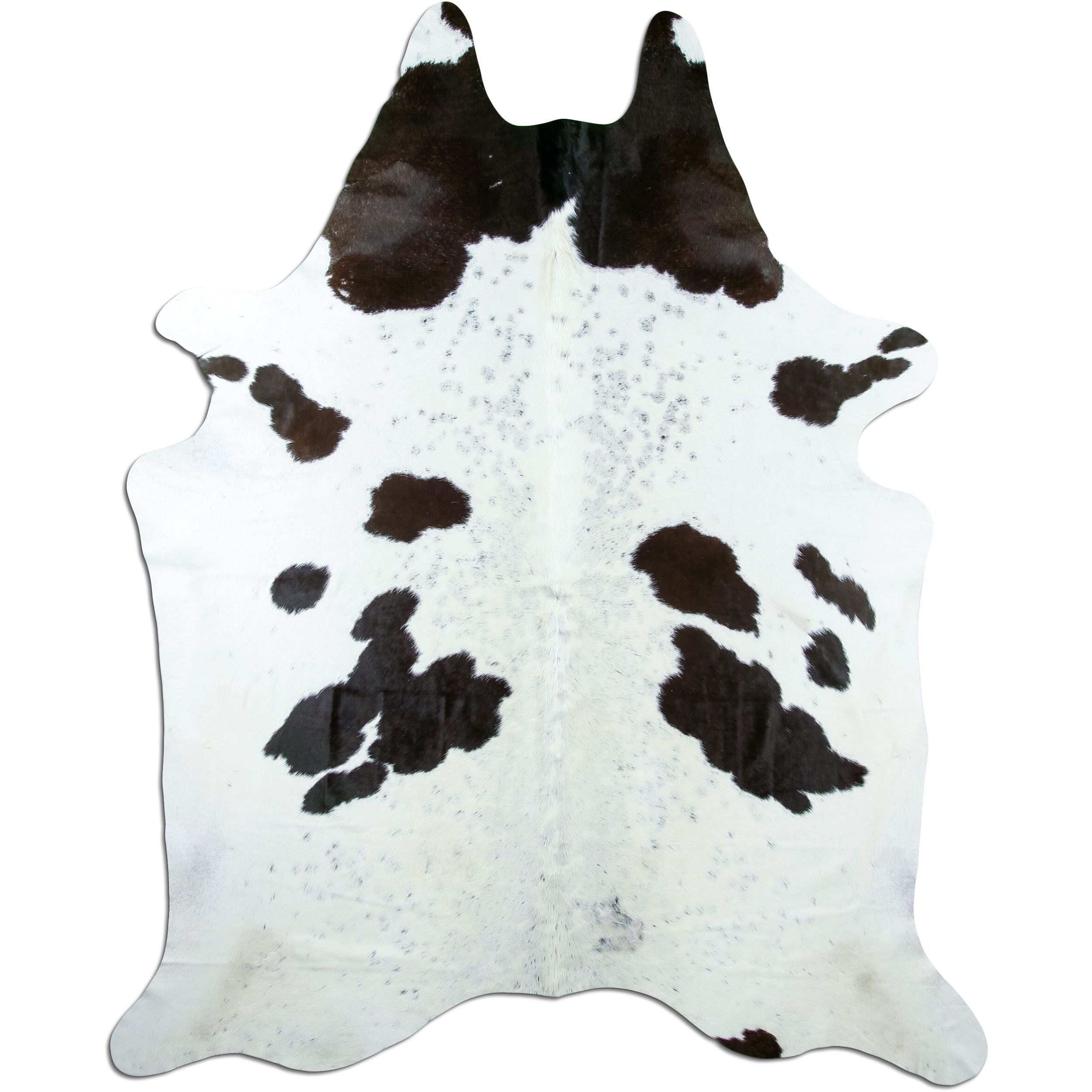 Livorio Fellteppich L238 x B183 cm - schwarz weiß, Kuhfell, Premium Kuhfell Teppich, Rinderfell, Echtfell, black and white