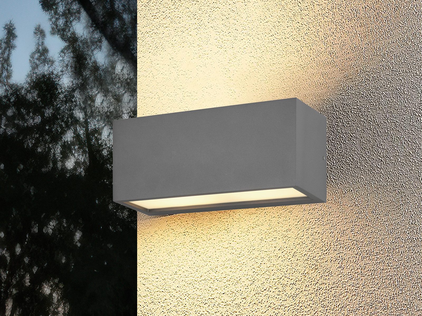 meineWunschleuchte LED AußenWandleuchte, LED wechselbar, Warmweiß