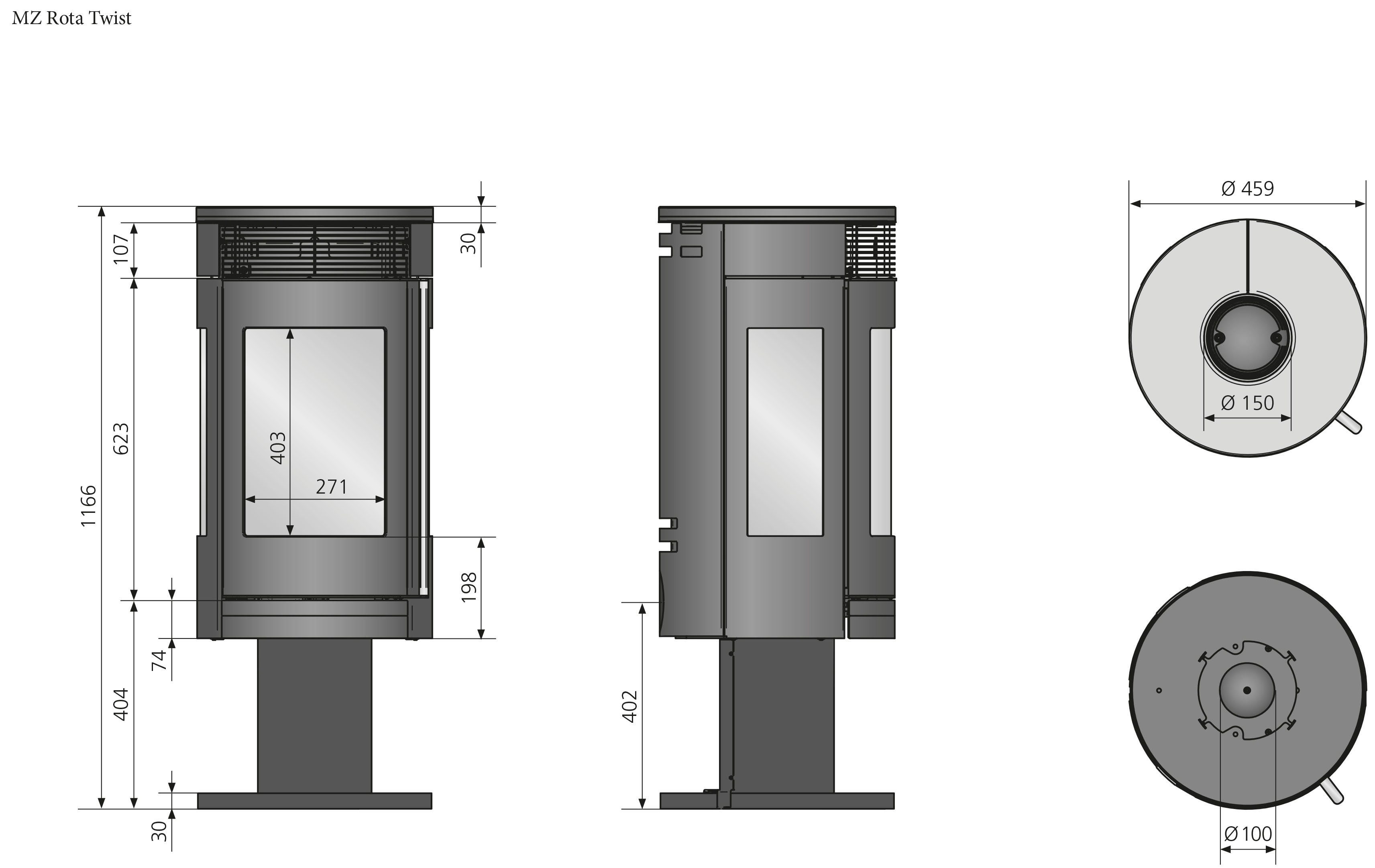 Oranier Kaminofen Rota Twist, 5,5 kW, günstig online kaufen