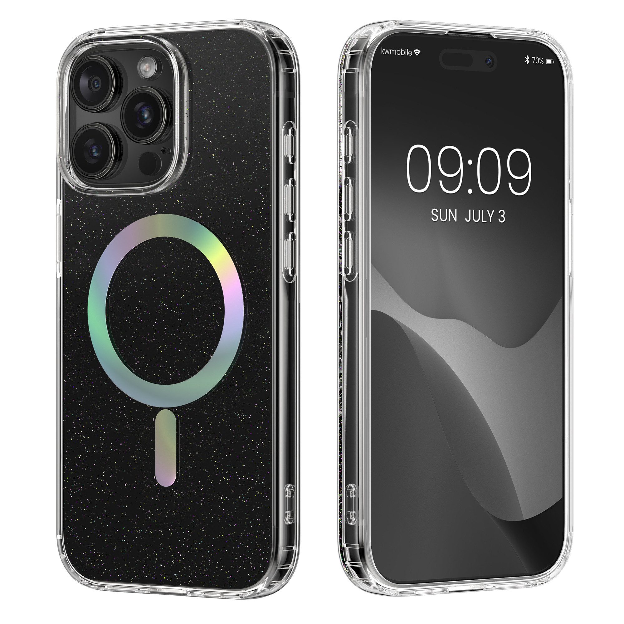 kwmobile Smartphone-Hülle Hülle für Apple iPhone 15 Pro Max Handyhülle Kameraschutz, Hard Case mit TPU Bumber - Schutzhülle kompatibel mit MagSafe