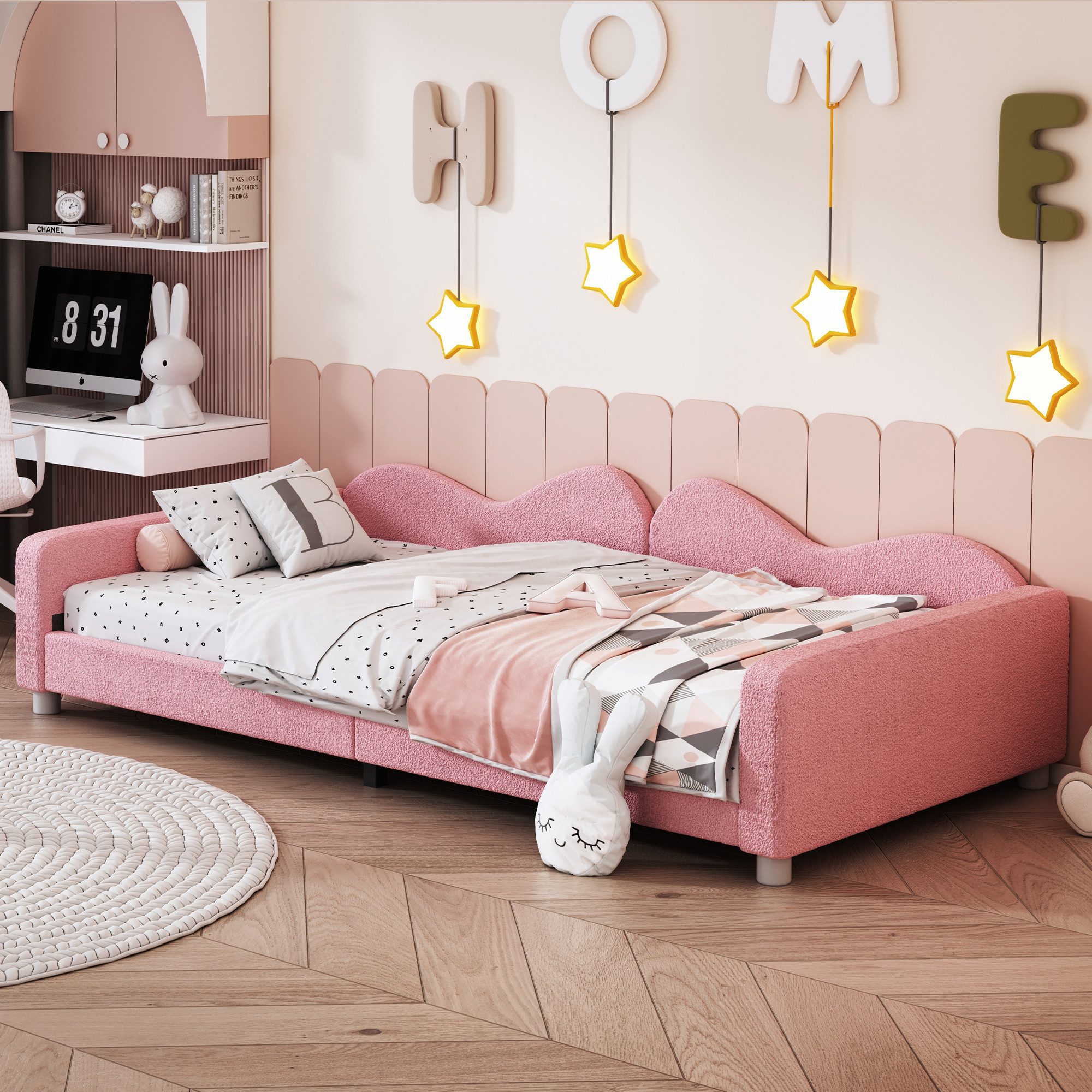 HAUSS SPOLE Schlafsofa Tagesbett Polsterbett Kinderbett Schlafsofa, mit Rückenlehne und Armlehnen, ohne Matratze