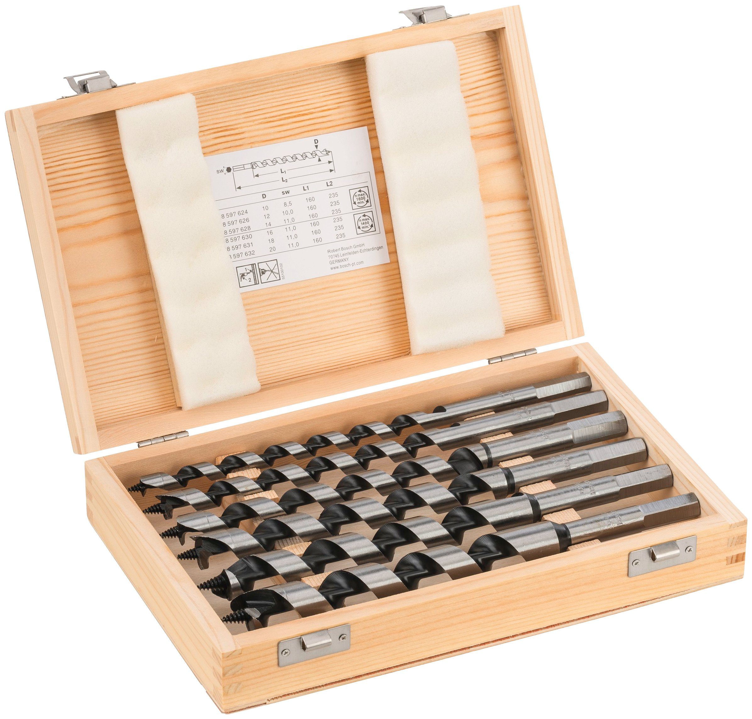 Bosch Professional Schlangenbohrer, (Set, 6-tlg)