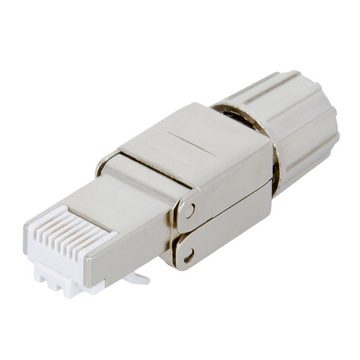 PremiumX 6x Netzwerkstecker Cat8 RJ45 Stecker LAN Netzwerk Werkzeuglos Netzwerk-Adapter