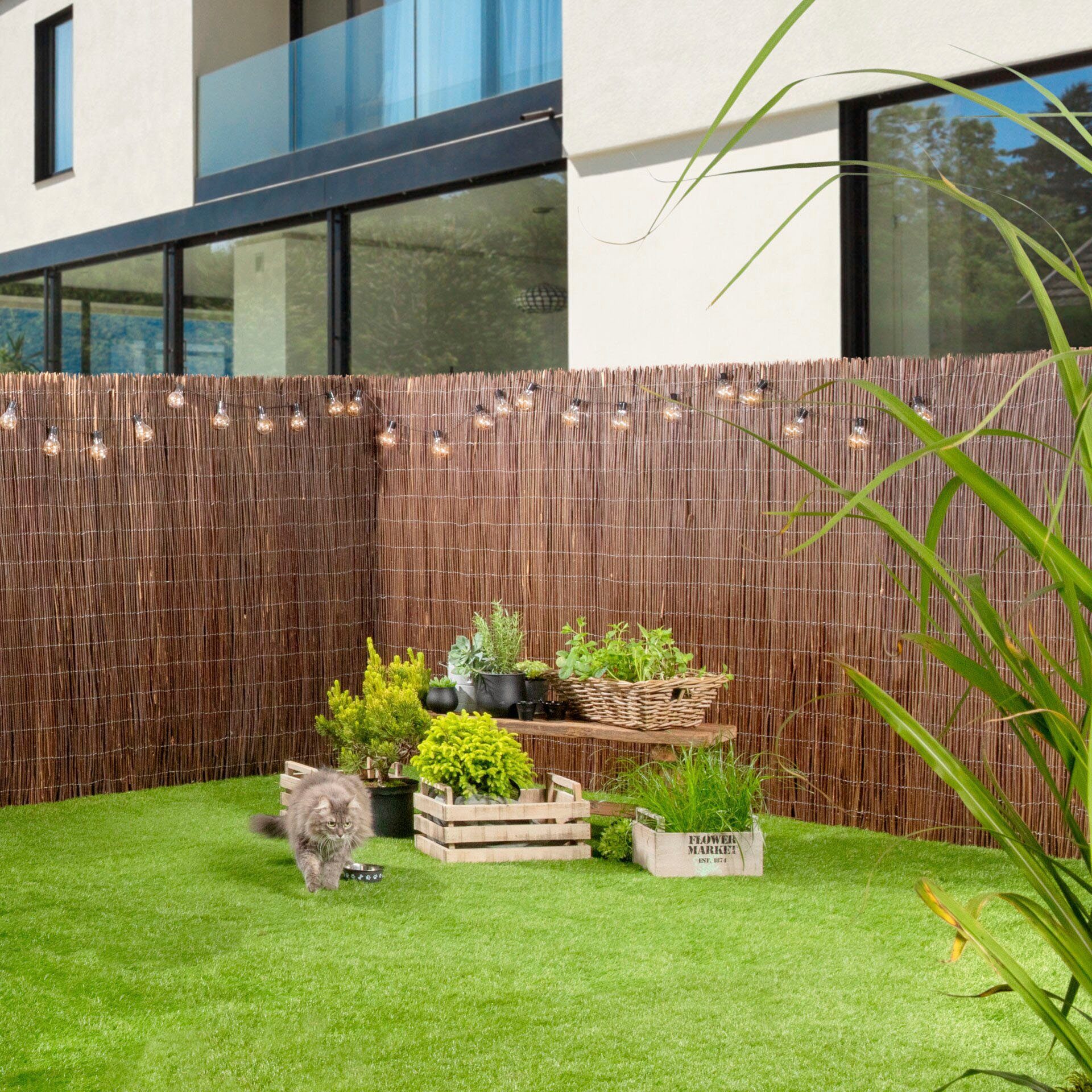 Windhager Sichtschutzzaunmatten, natürlicher Sicht- und Windschutzzaun für den Außenbereich, L: 3 m