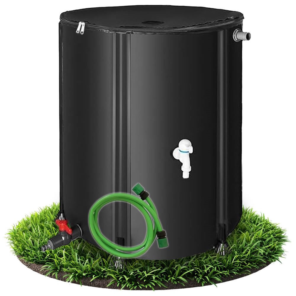 Melko Regentonne Regenwassertank faltbar Regenfass Wassertank Regenwassertonne, 380 l, (Stück, Stück), inkl. 2 Meter Wasserschlauch mit Anschluss
