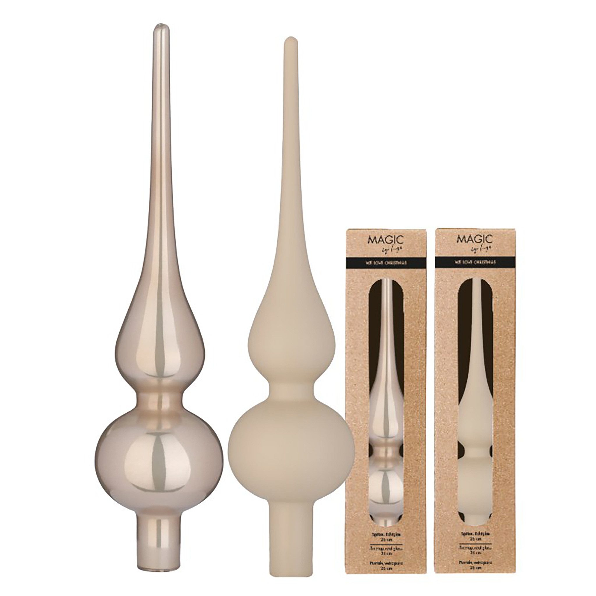 MAGIC by Inge Christbaumspitze, Christbaumspitze Glas 26cm 1 Stück matt / glänzend - Fine Alabaster