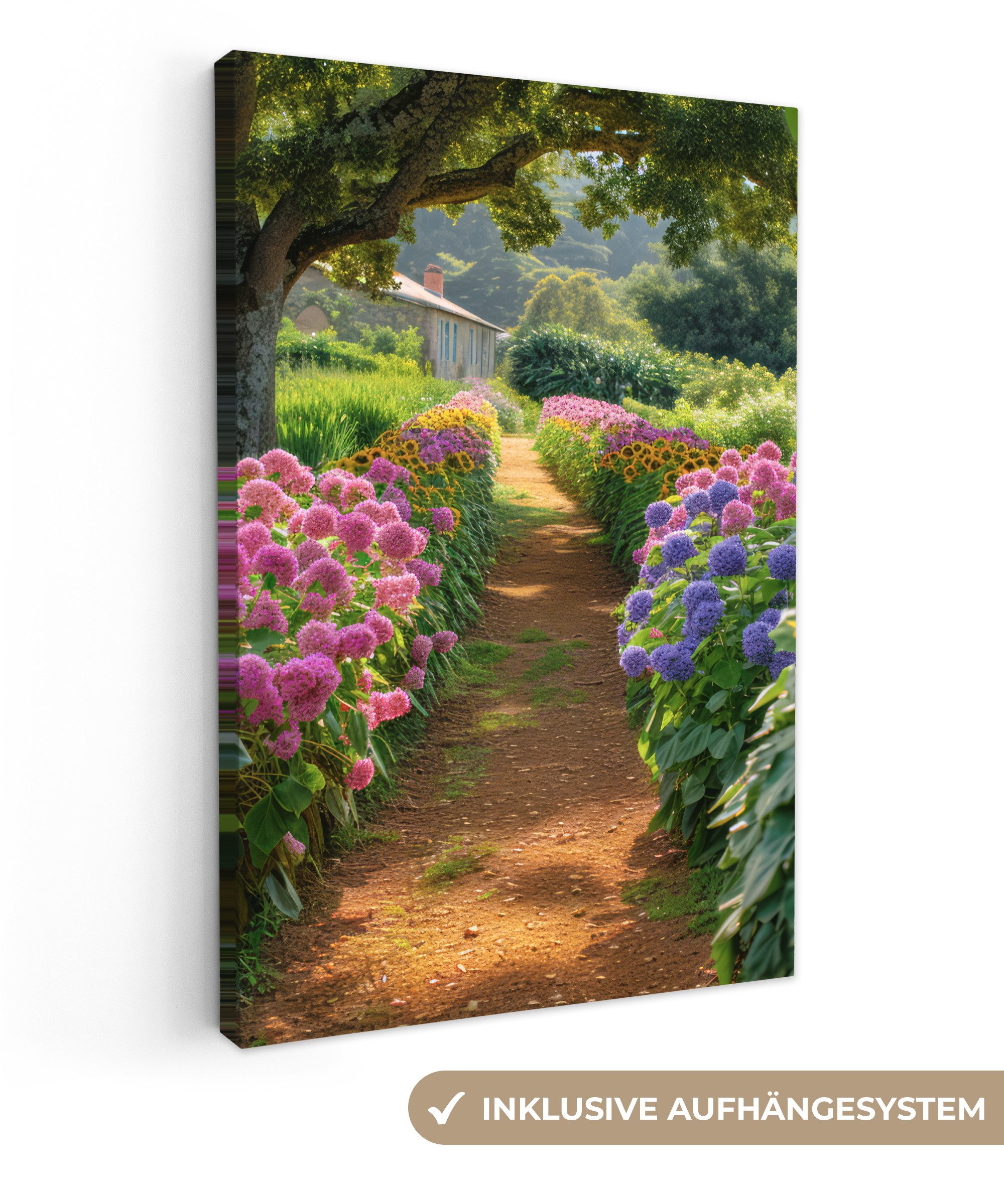 OneMillionCanvasses® Leinwandbild Blumen - Weg - günstig online kaufen