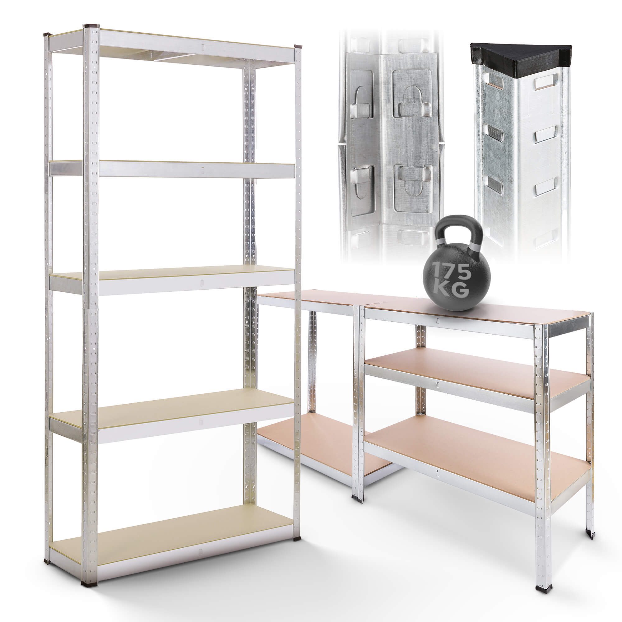 Arebos Schwerlastregal 180x90x40 cm, 5 Böden, 875 kg Traglast, Steckregal, günstig online kaufen