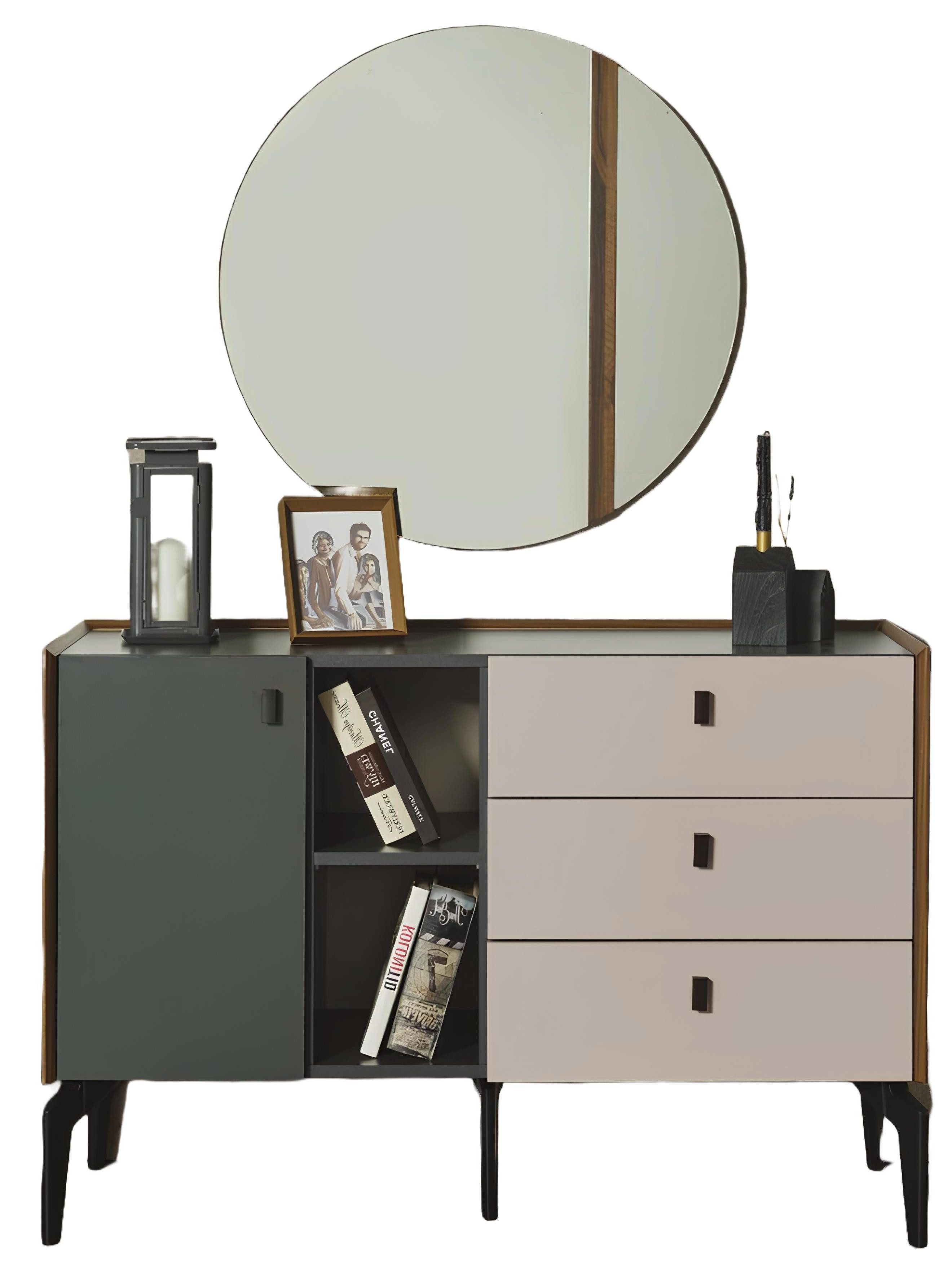 Xlmoebel Kombikommode Neues Holz Schlafzimmer Set mit Spiegelkommode im Design-Stil (2 St., Kombikommode + Spiegel), Hergestellt in Europa