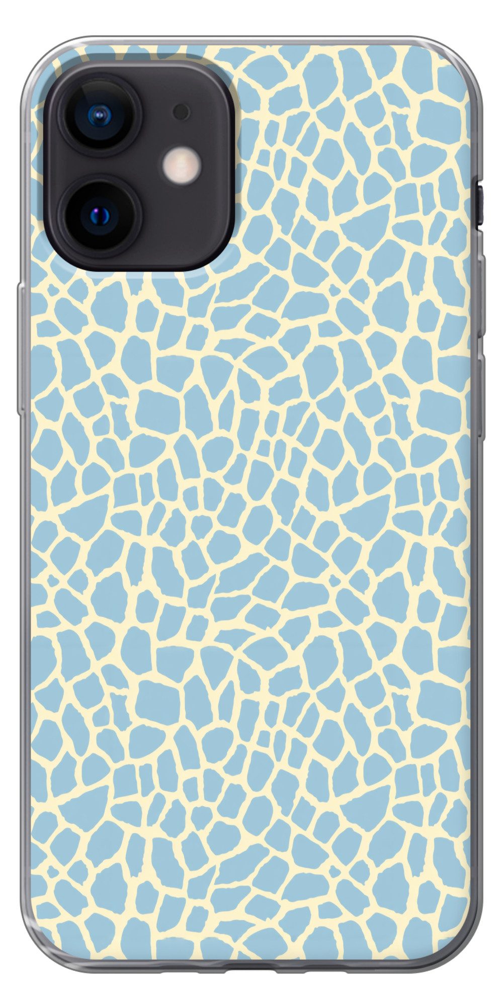 MuchoWow Handyhülle für Apple iPhone 12 Pro Giraffe - Modern - Blau, Smartphone-Bumper, Print, Handy Schutzhülle Dünn