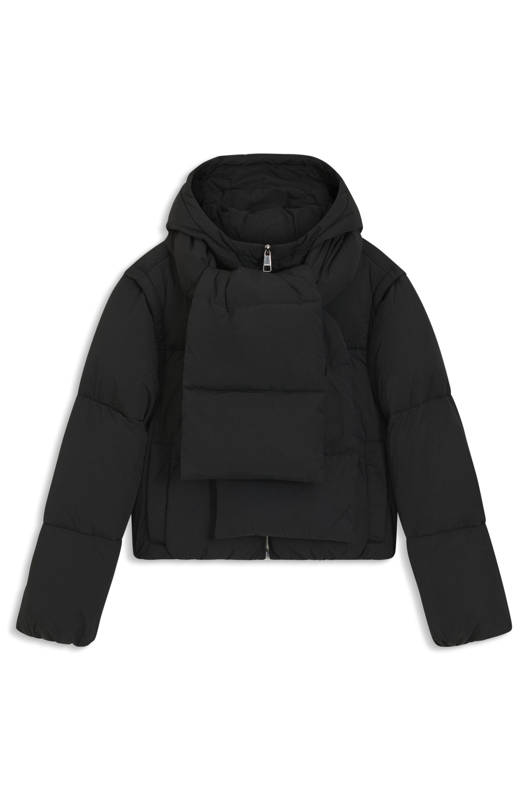 BOSS ORANGE Steppjacke Polala Premium Damenmode (2-St) mit abnehmbaren Ärmeln und Schal