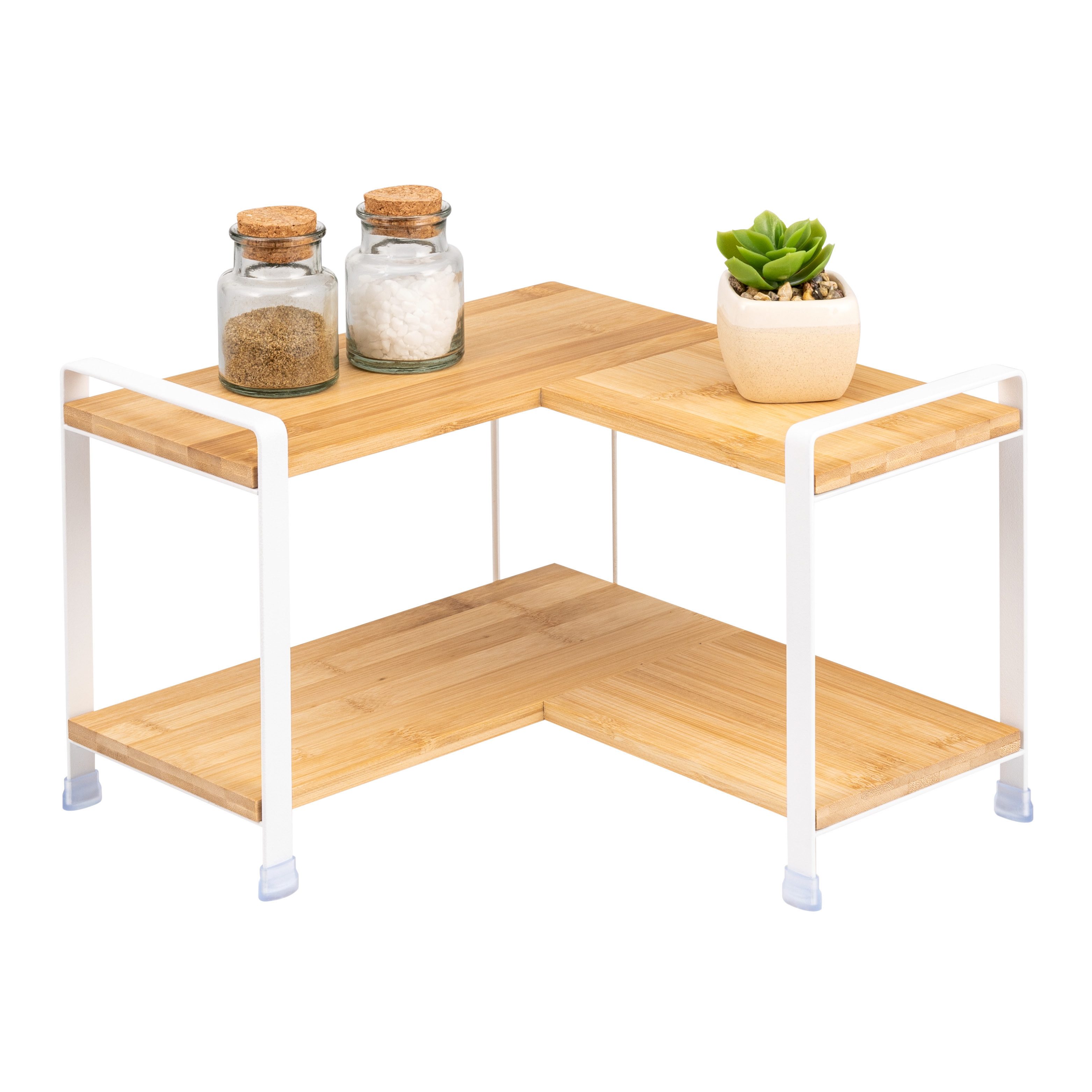 eluno Küchenregal Gewürzeckregal aus Bambus und Metall günstig online kaufen