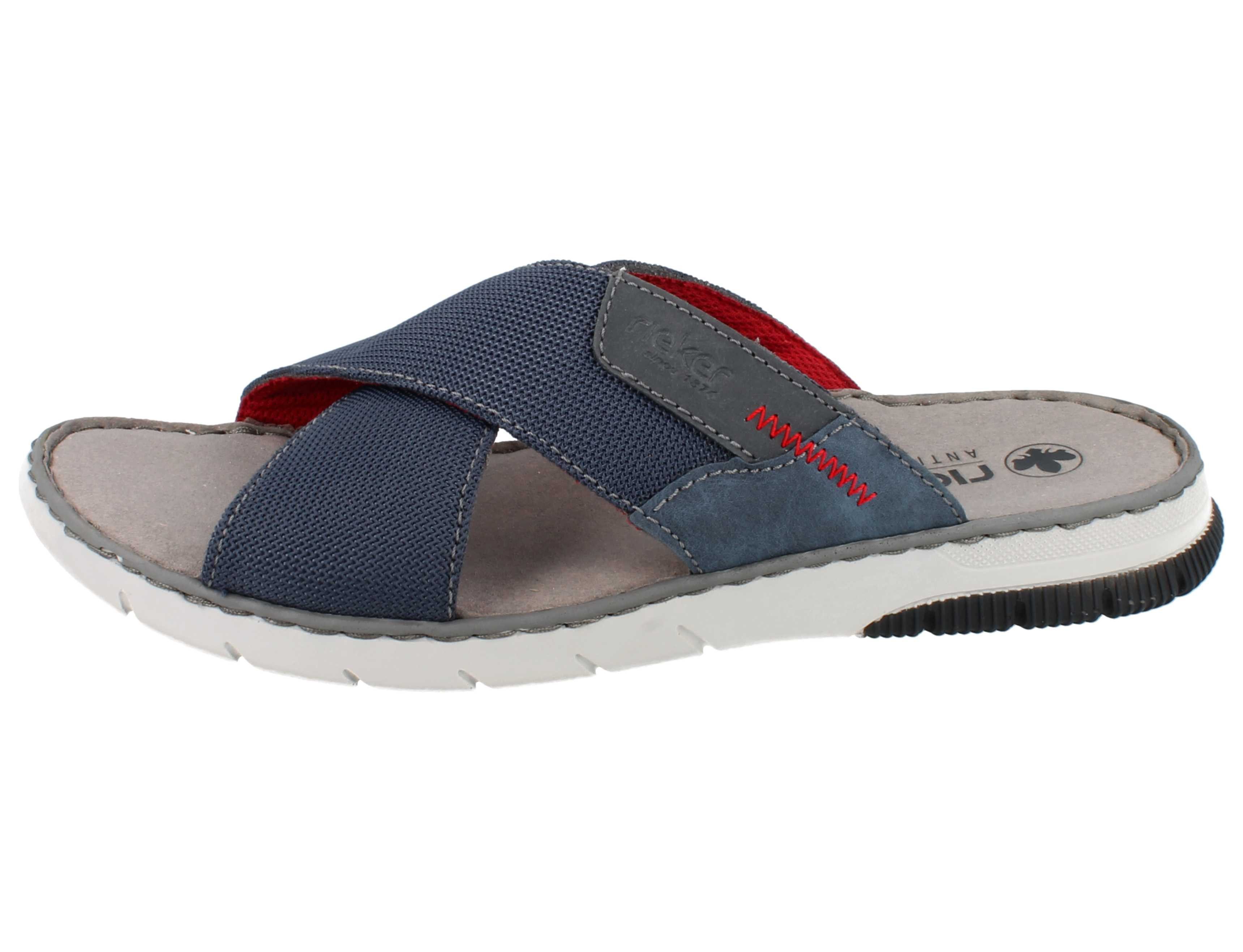 Rieker RIEKER 25250-14 Herren Pantolette blau Textil - Größe: 47 Sandale