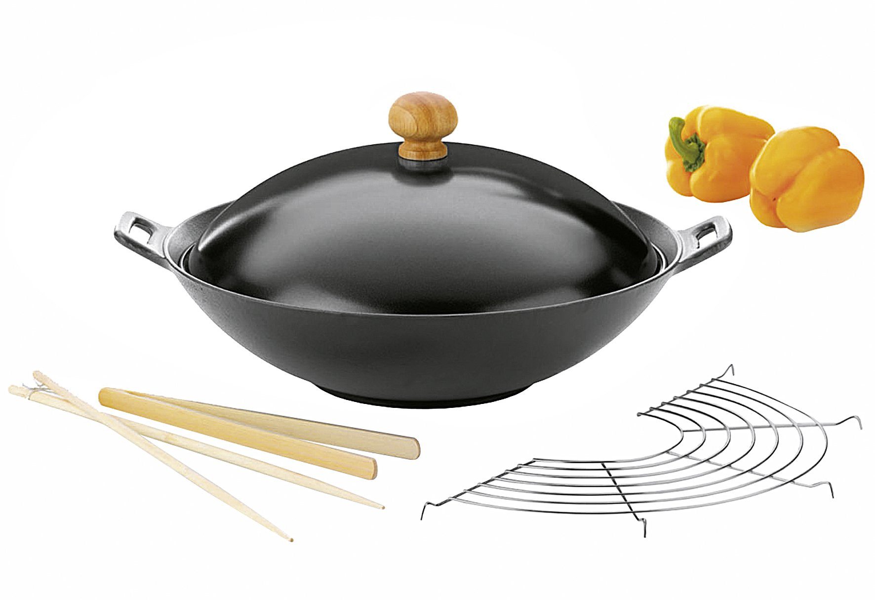 kela Wok, Gusseisen (Wok-Set, 5-teilig)