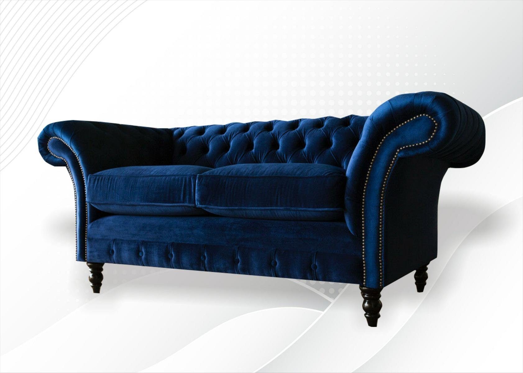 JVmoebel Chesterfield-Sofa, Zweisitzer Couch Textil Luxus 2 Stoff Couchen Sitz Polster Sofa