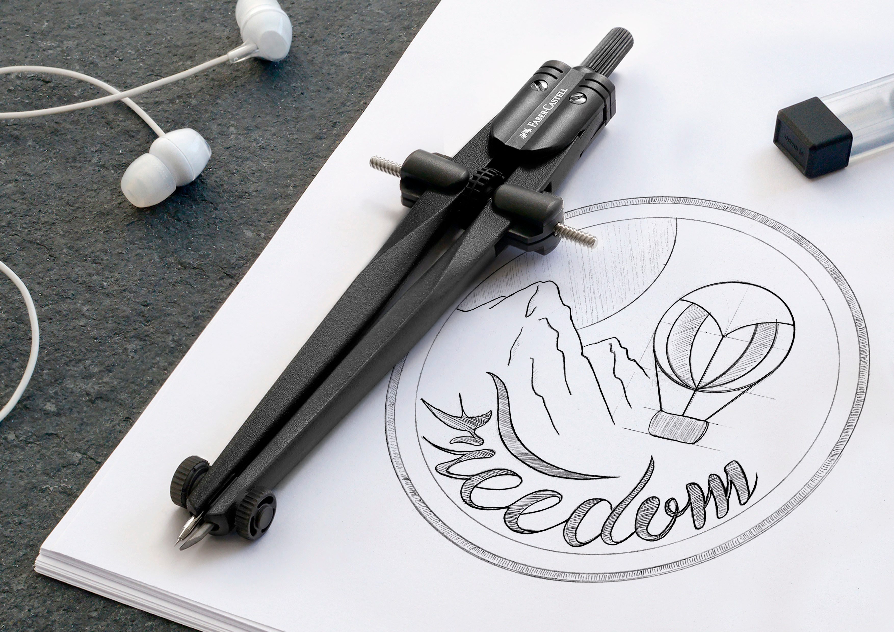 Faber-Castell Zirkel Schnellverstellzirkel Stream blackstone