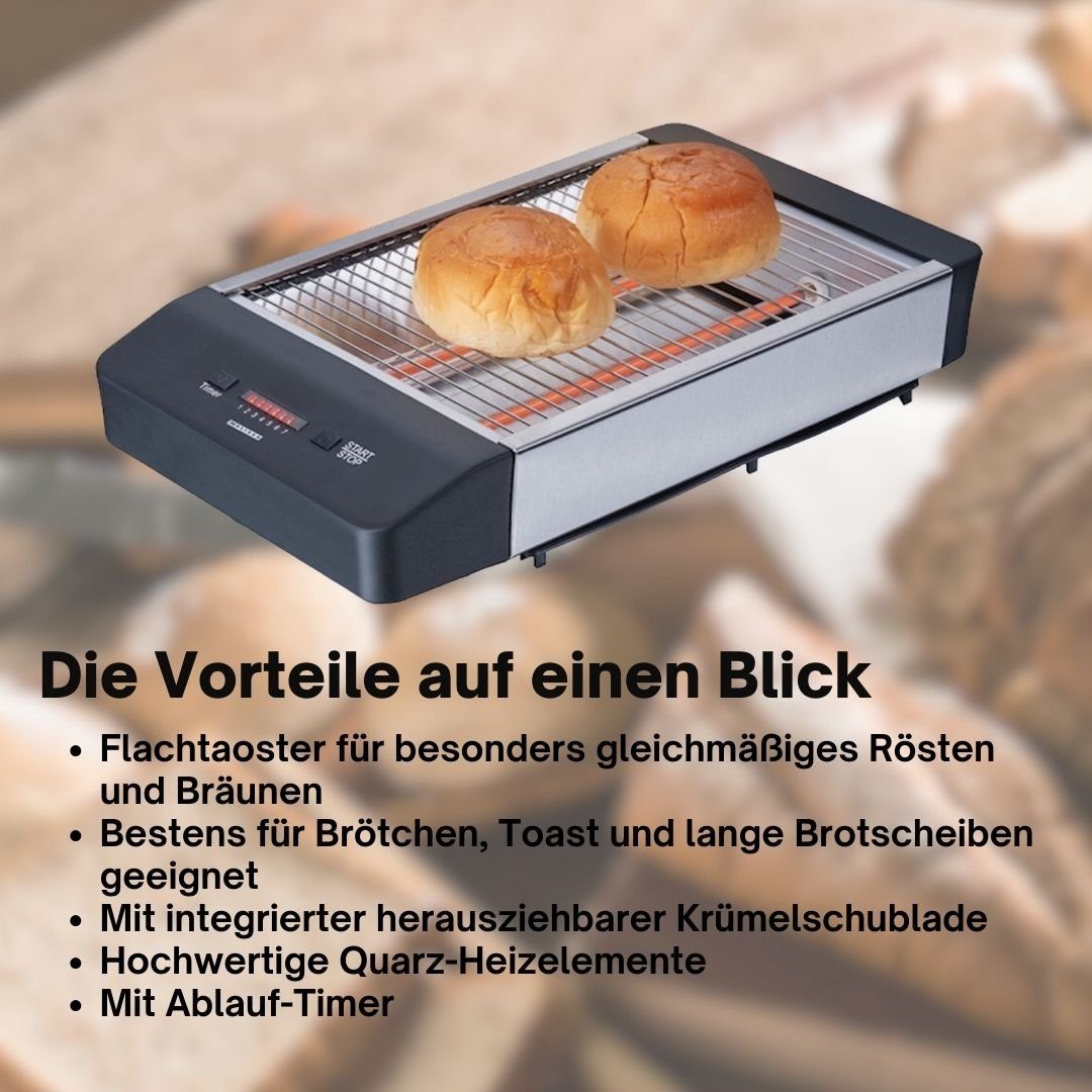 MELISSA Toaster, Flachtoaster, für Toast, Brötchen