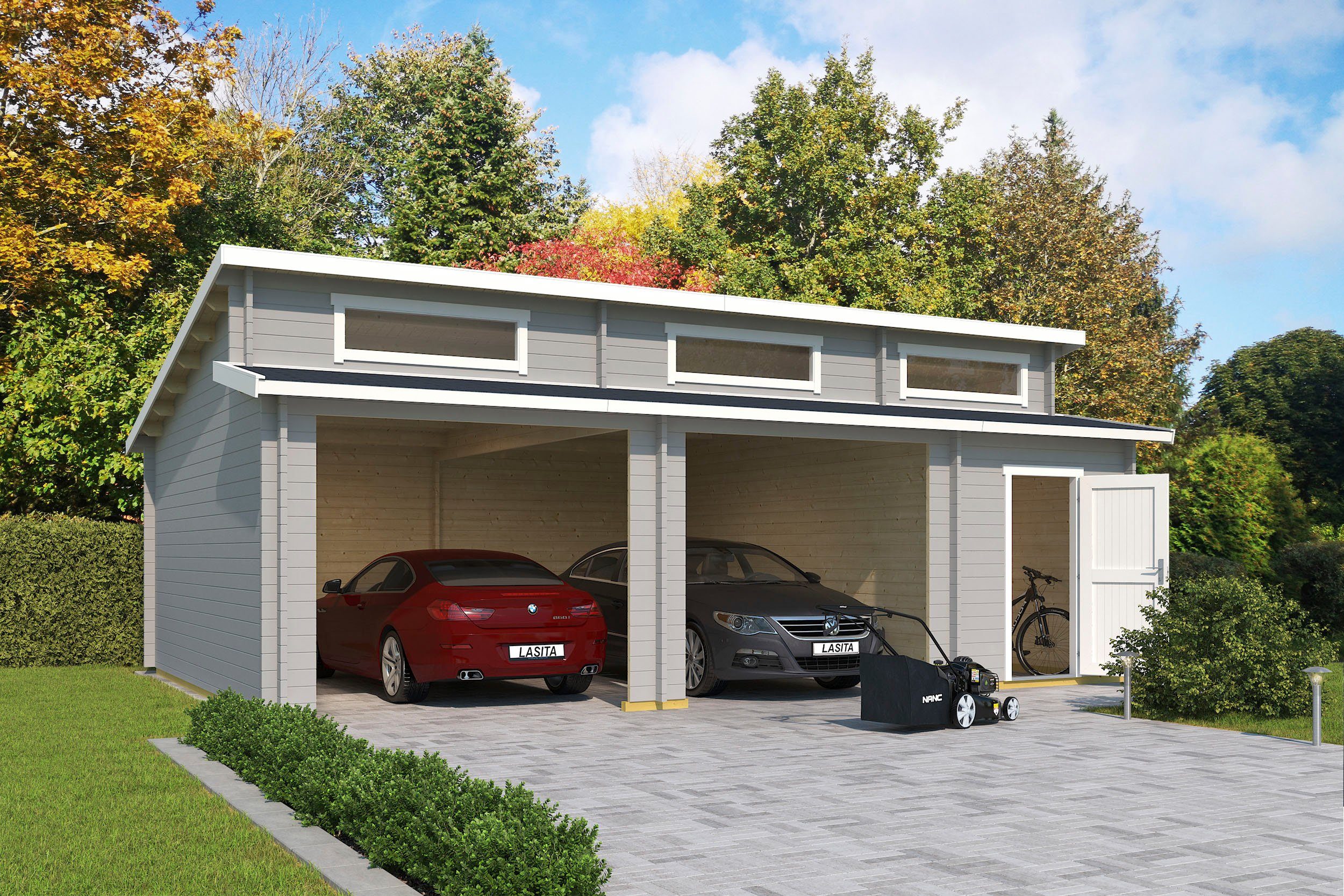 LASITA MAJA Garage Hawaii (Für 2 Fahrzeuge geeignet), BxTxH: 820x579x780 cm