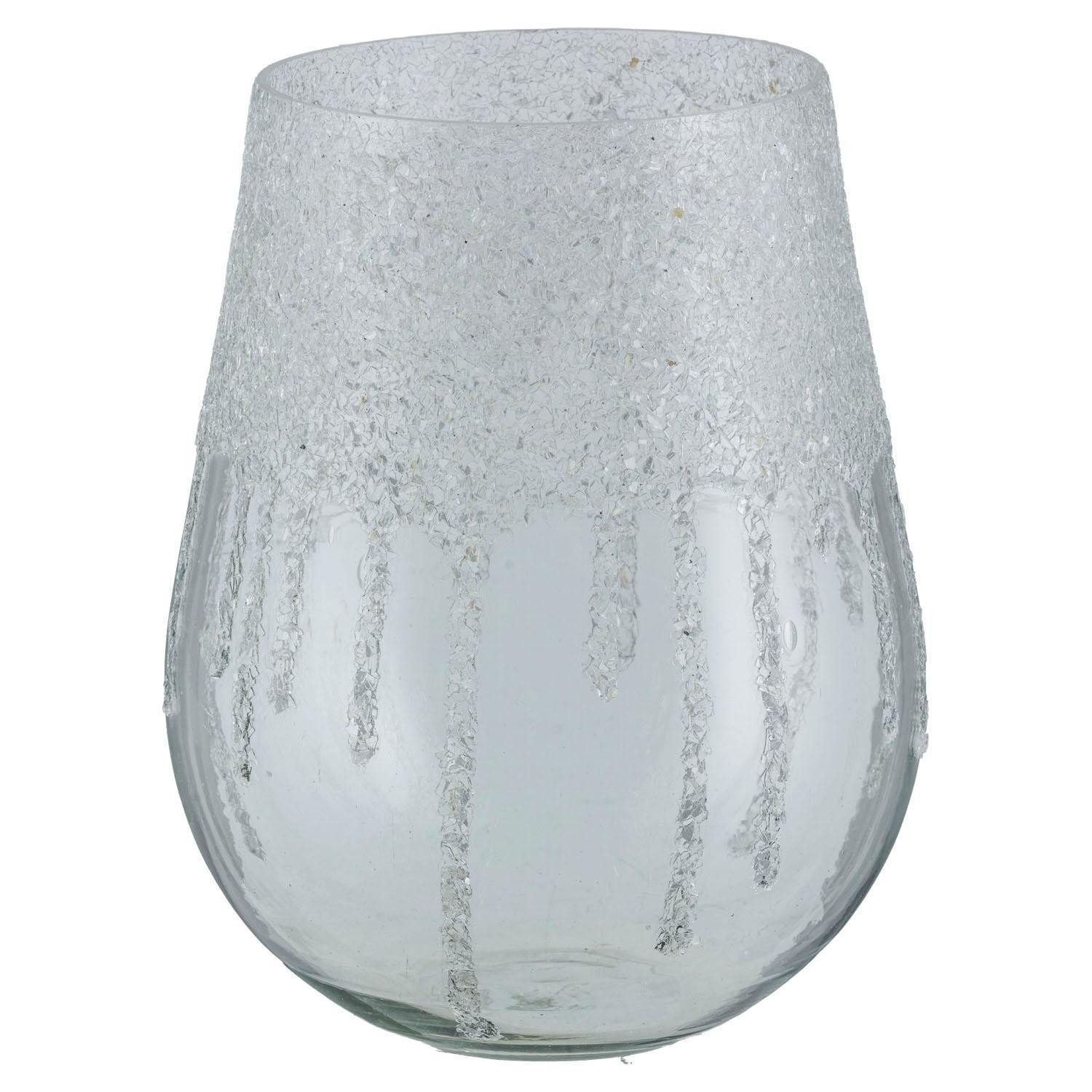 Gasper Windlicht SNOWBELLY, Transparent, Weiß, Glas (1 St), H 25 cm