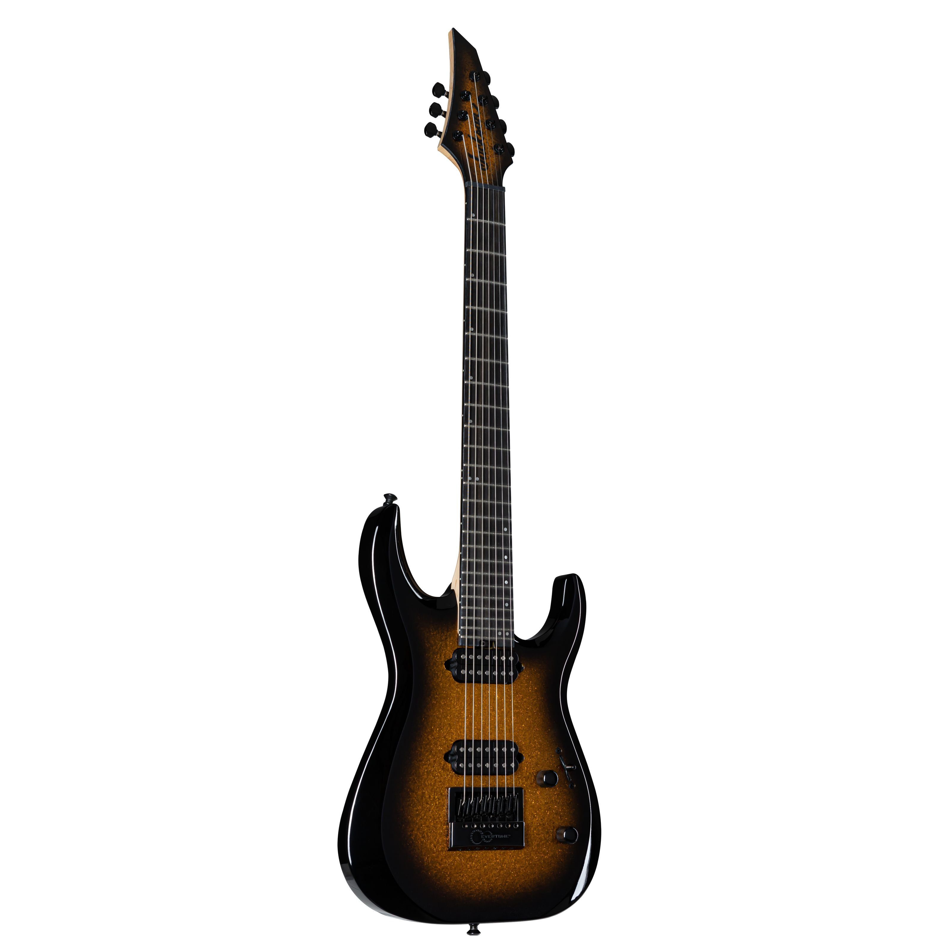 Jackson E-Gitarre, E-Gitarren, Andere Modelle, Pro Plus Dinky MDK Evertune 7 Gold Sparkle - E-Gitarre