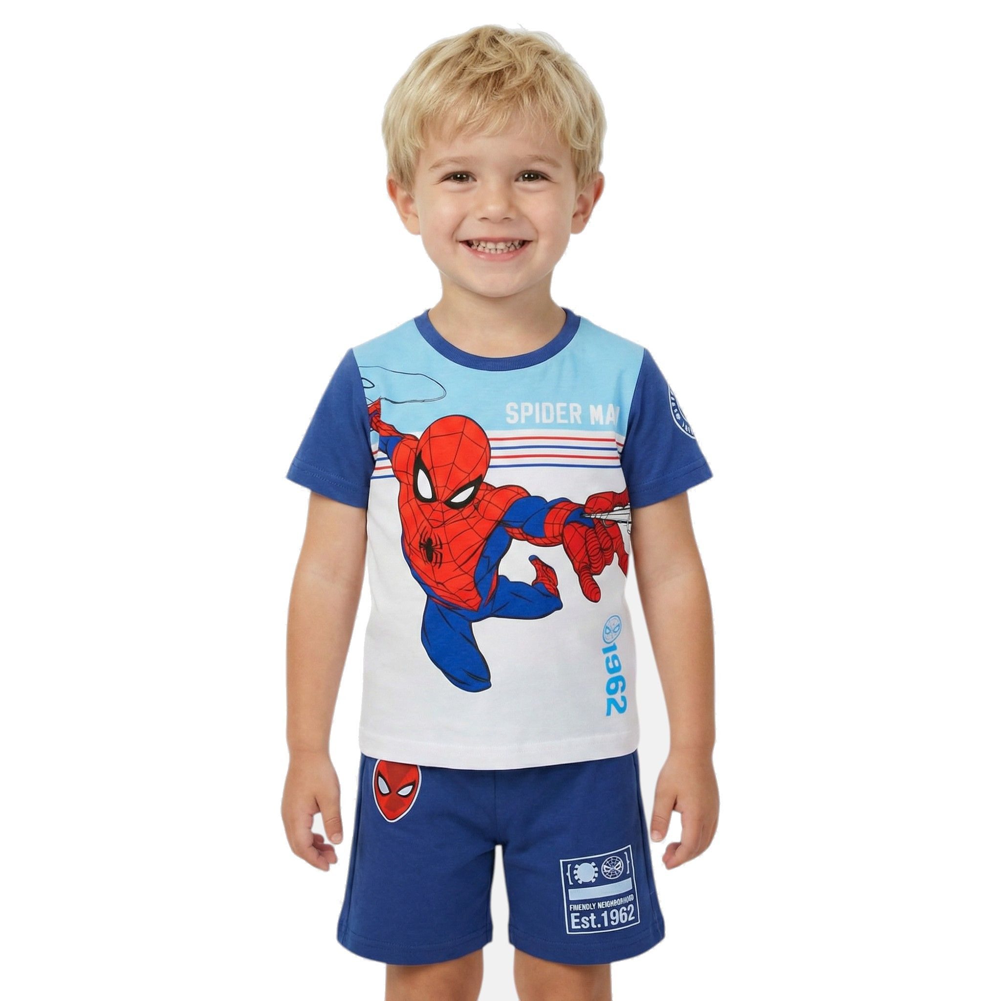 Spiderman Hose & Shorts Spider-Man Kinder Set: T-Shirt & Shorts Sommerset für Jungen (2-tlg) (Set) Spiderman Jungen Kleidung mit lizensiertem Print