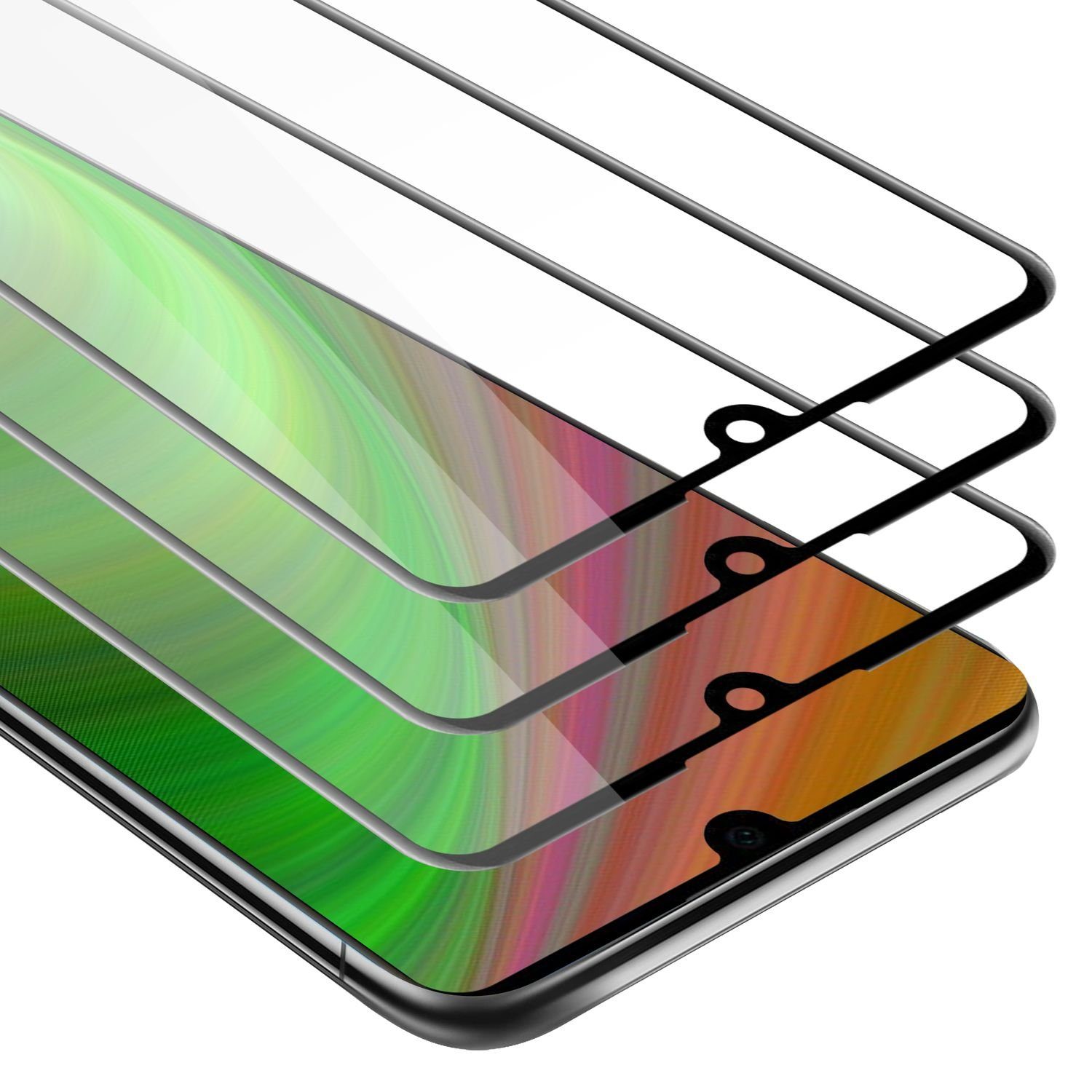 Cadorabo Schutzfolie für Huawei P30 PRO Schutzfolie, (3-St), 3x Vollbild Schutzglas Panzer Folie (Tempered) Display-Schutzglas
