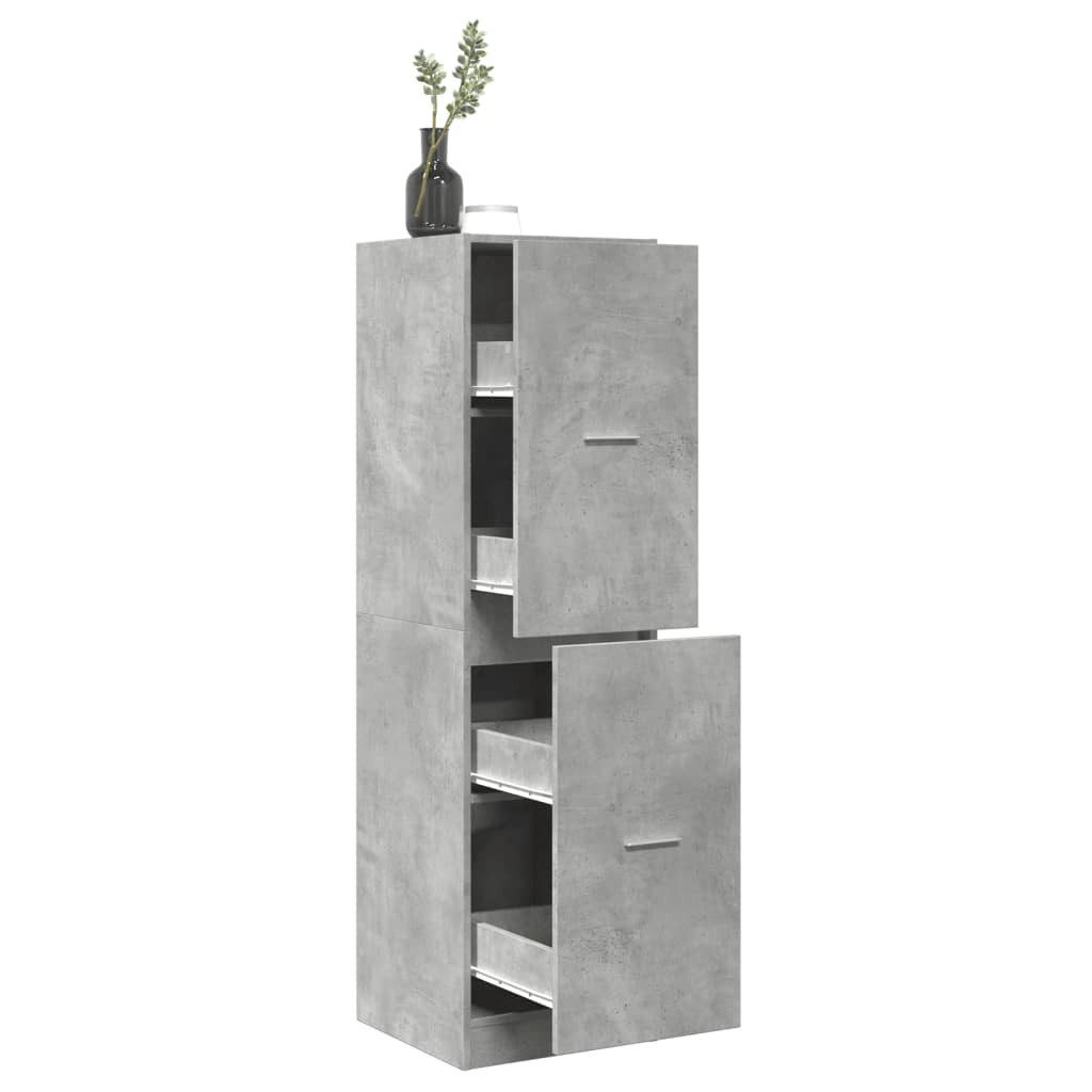 vidaXL Mehrzweckschrank vidaXL Apothekerschrank Betongrau 40x41x144,5 cm Holzwerkstoff