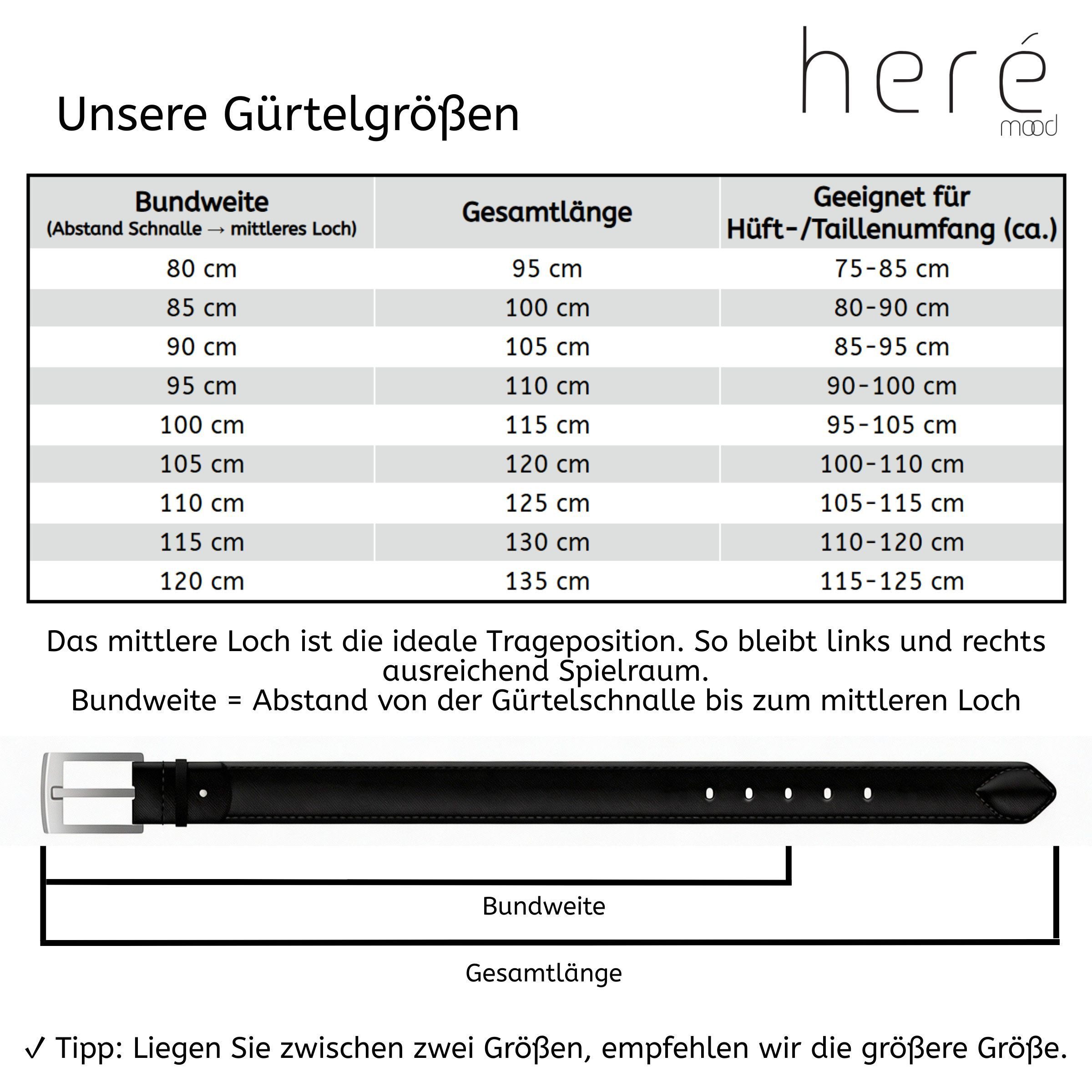 herémood Ledergürtel Herren Leder Gürtel 4cm, Ledergürtel, Herrengürtel, Vatertagsgeschenk (Gürtel Herren Beige & Schwarz 135 cm - Premium Ledergürtel - handgef – Bild 5 von 5