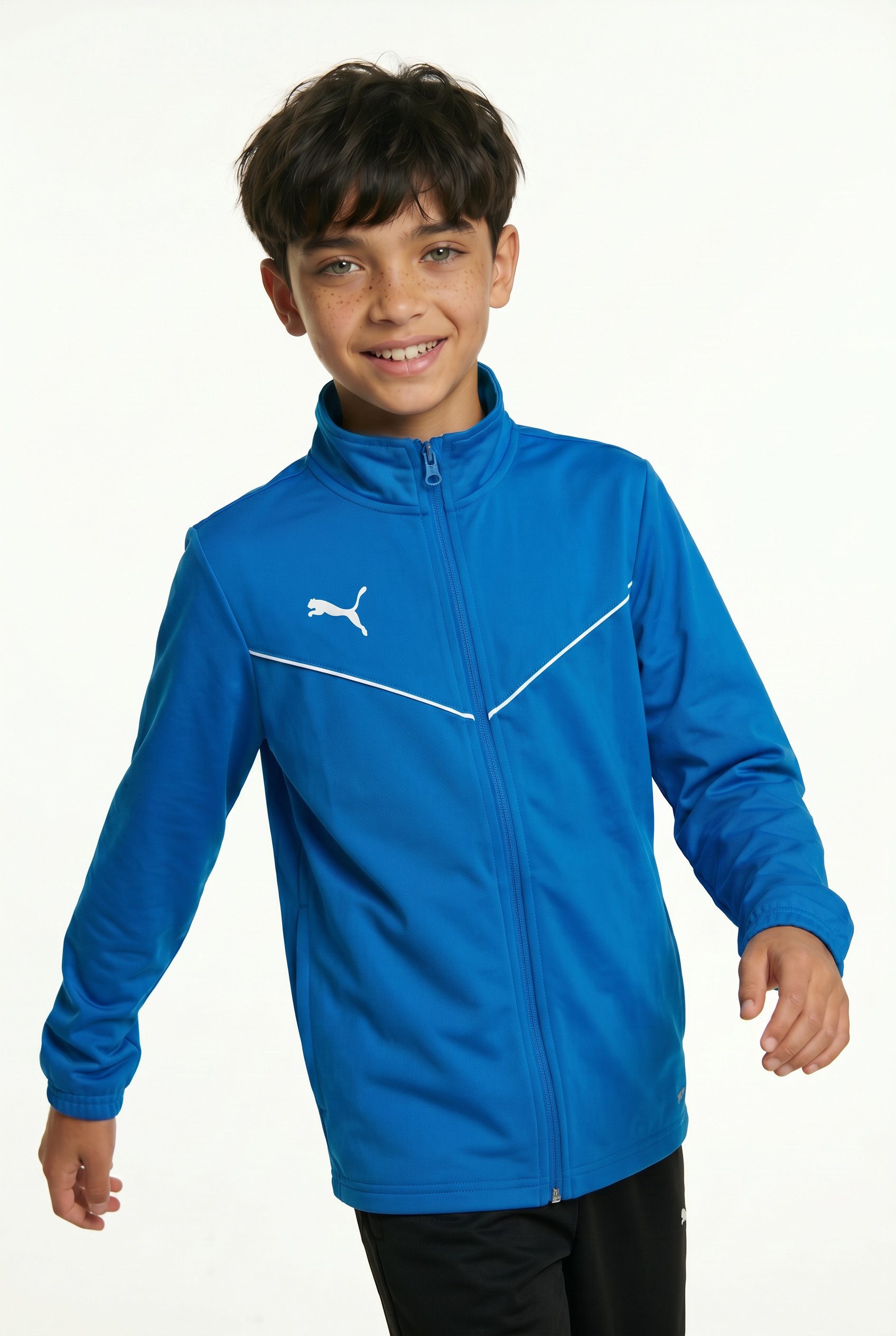 PUMA Trainingsjacke TEAMRISE TRAINING POLY JACKET JR für Jugendliche, mit Reißverschluss, DryCELL Technologie