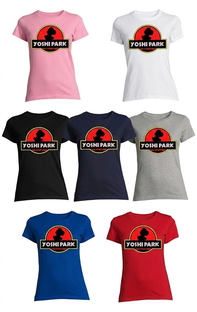 T-Shirt YoshiPark Damen T Shirt Retro Dino Gaming Motiv Freizeit Kultlook Mode