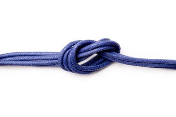 SCHNÜRRLIE Schnürsenkel Baumwolle rund gewachst für Anzug Lederschuhe in Tube, 80cm Länge für 3-4 Löcher Blau