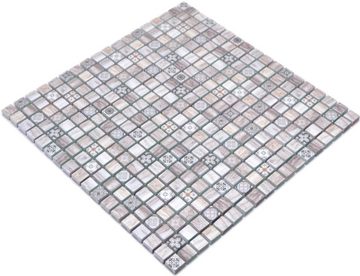 Mosani Mosaikfliesen Glasmosaik Crystal Mosaik hellbraun matt / 10 Mosaikmatten