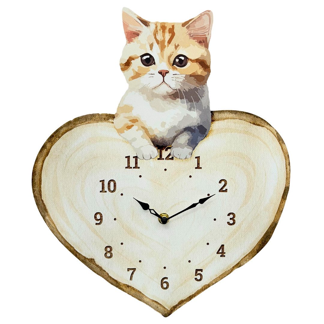 abc HOME Wanduhr Katze, Quarzuhrwerk, batteriebetrieben, 37 cm H günstig online kaufen