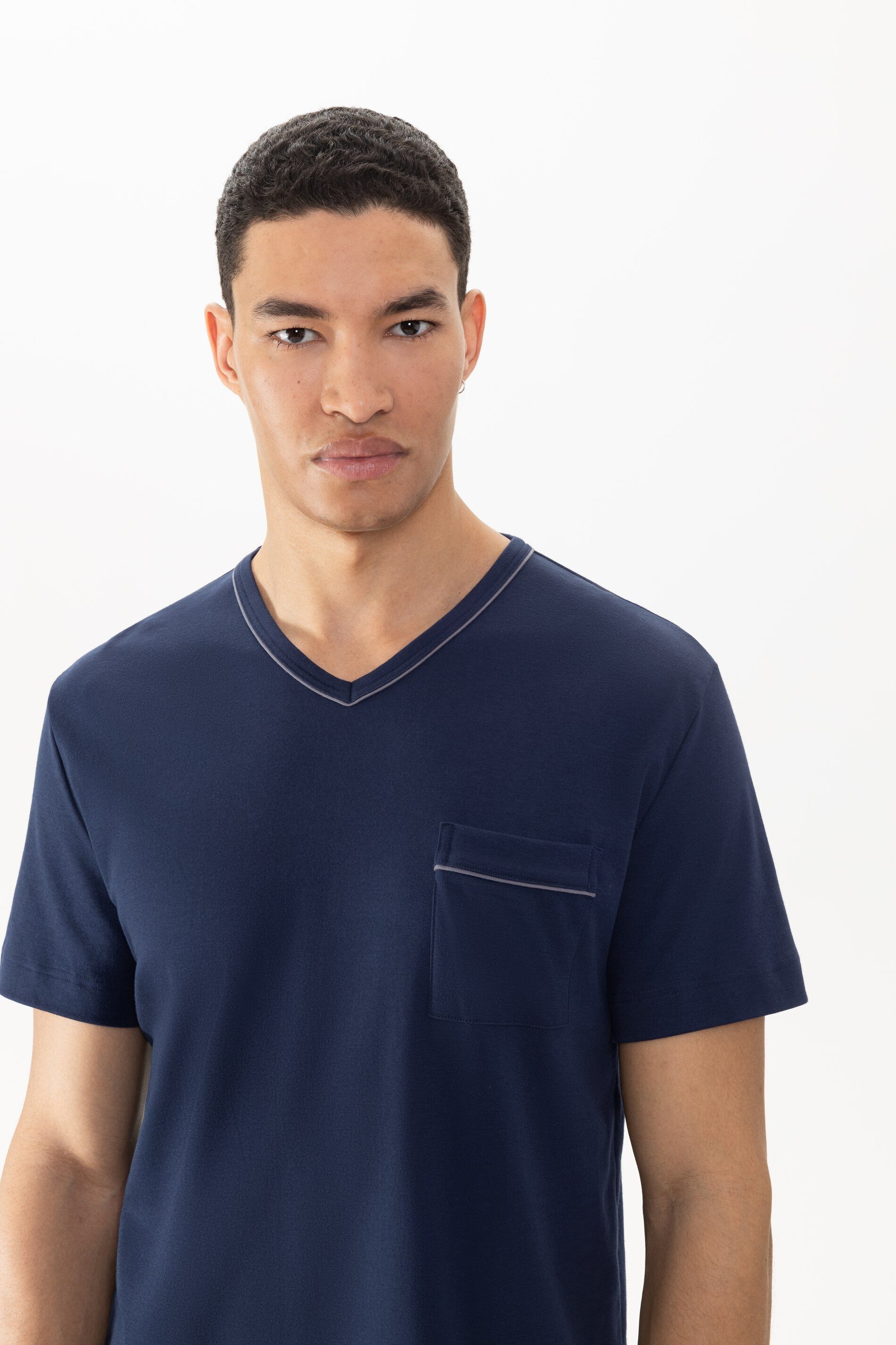 Mey Schlafanzug Mey Herren Anzug kurz Serie Pure Night Uni Pyjama (2 tlg)