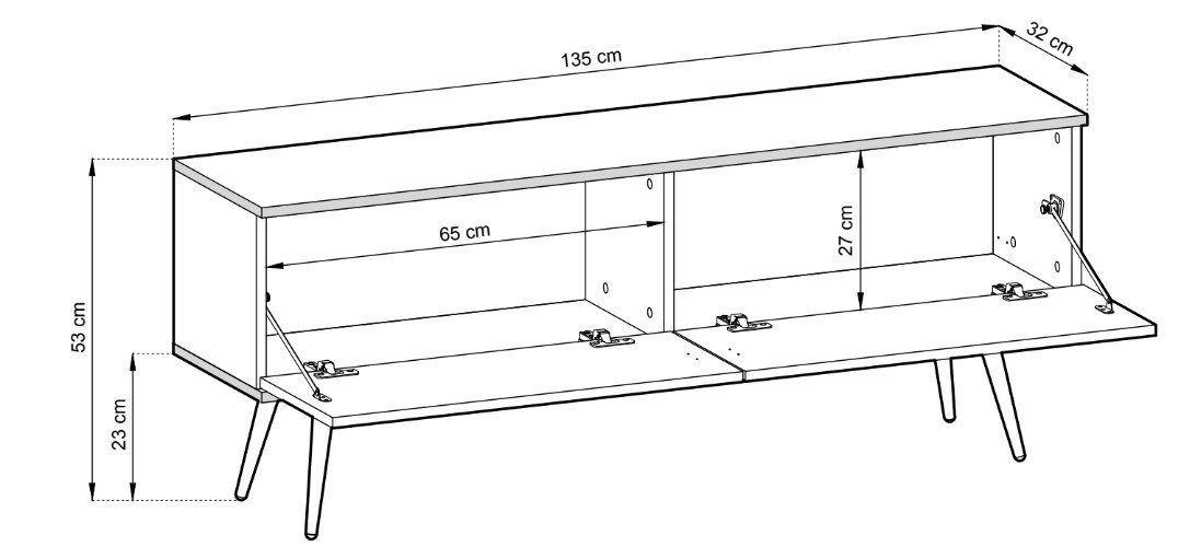 yourhouse24 Lowboard RTV Schrank Oro 135x30x32 günstig online kaufen
