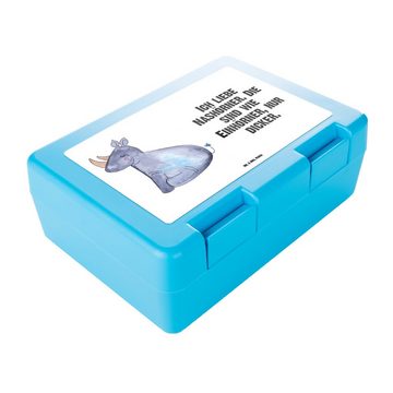 Mr. & Mrs. Panda Butterdose Einhorn Nashorn - Weiß - Geschenk, Pegasus, Lunch box, Brotbox, Brotz, Premium Kunststoff, (1-tlg), Luftlöcher